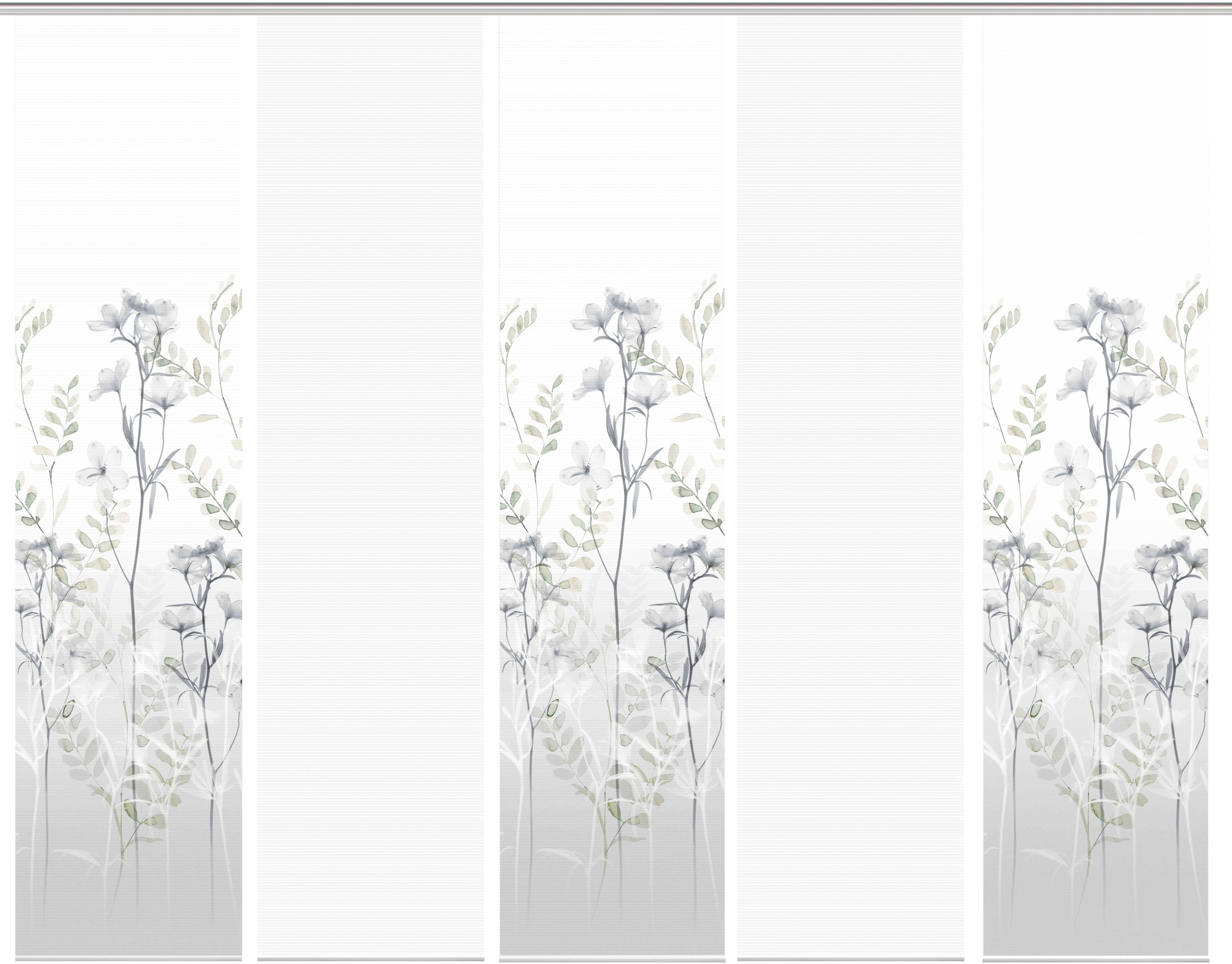 Vision S Schiebegardine »HELVIN 5er SET« Paneelwagen 5 Stk. tlg. Schiebevorhang Digidruck 5er Set HELVIN