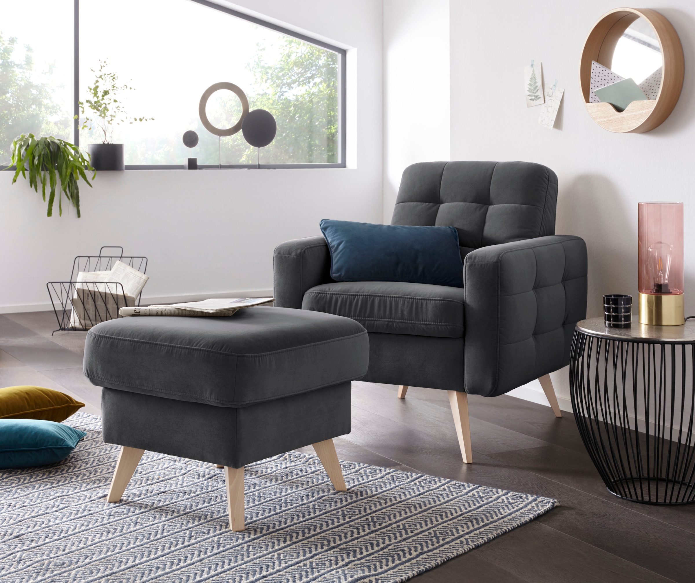 exxpo - sofa fashion Hocker »Nappa mit praktischem Staufach unter der Sitzfläche«