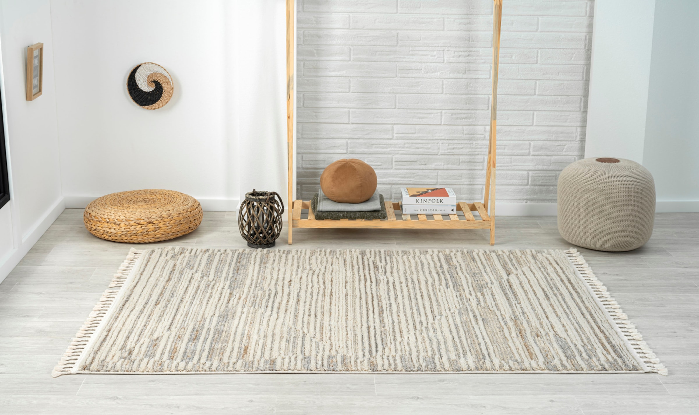 Myflair Möbel & Accessoires Teppich »Enya 2, LAGERRÄUMUNG!« rechteckig 15 mm Höhe Shaggy im Skandi Look, Hoch-Tief Effekt, leicht glänzend, flauschig