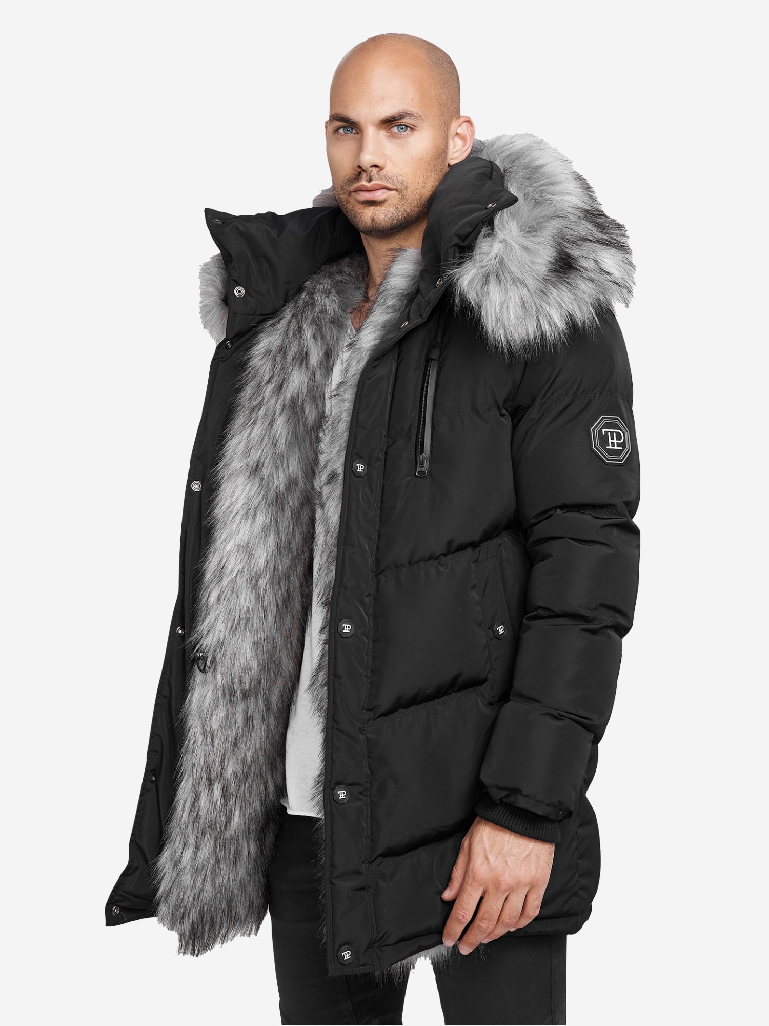 trueprodigy Winterjacke »Zayn Stylische Kapuze mit Fellimitat« mit Kapuze