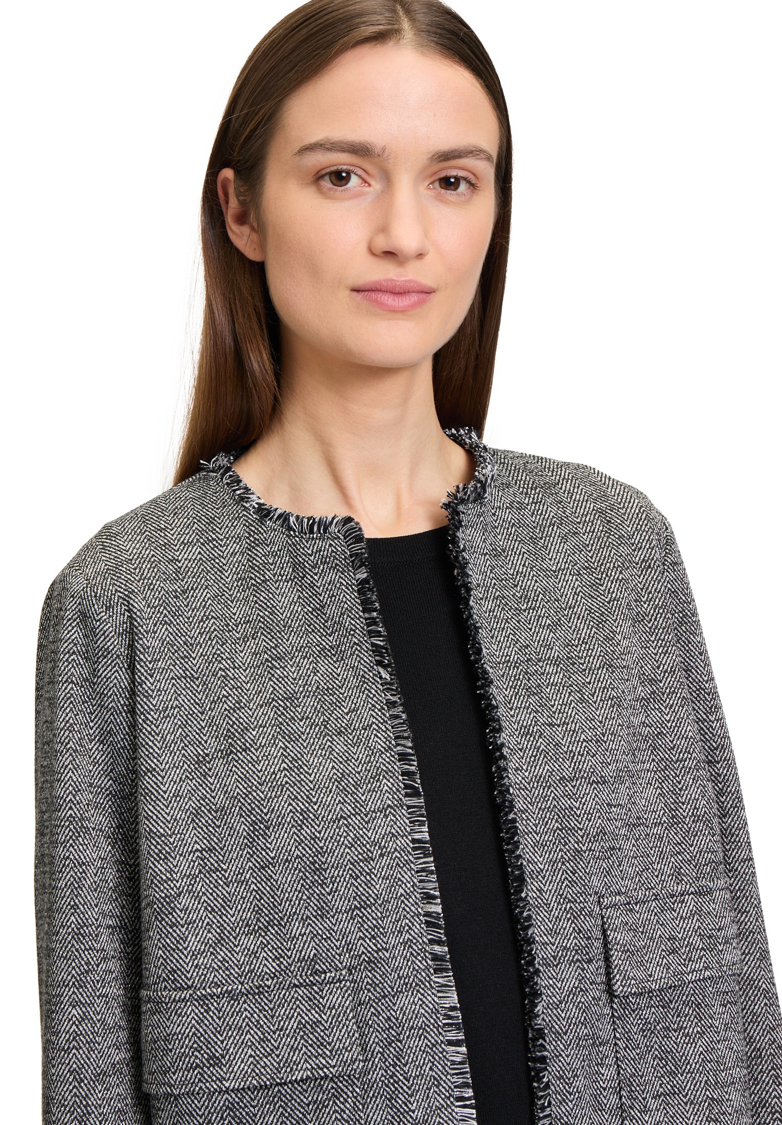 Betty&Co Jerseyblazer »Jerseyjacke mit Fransen«