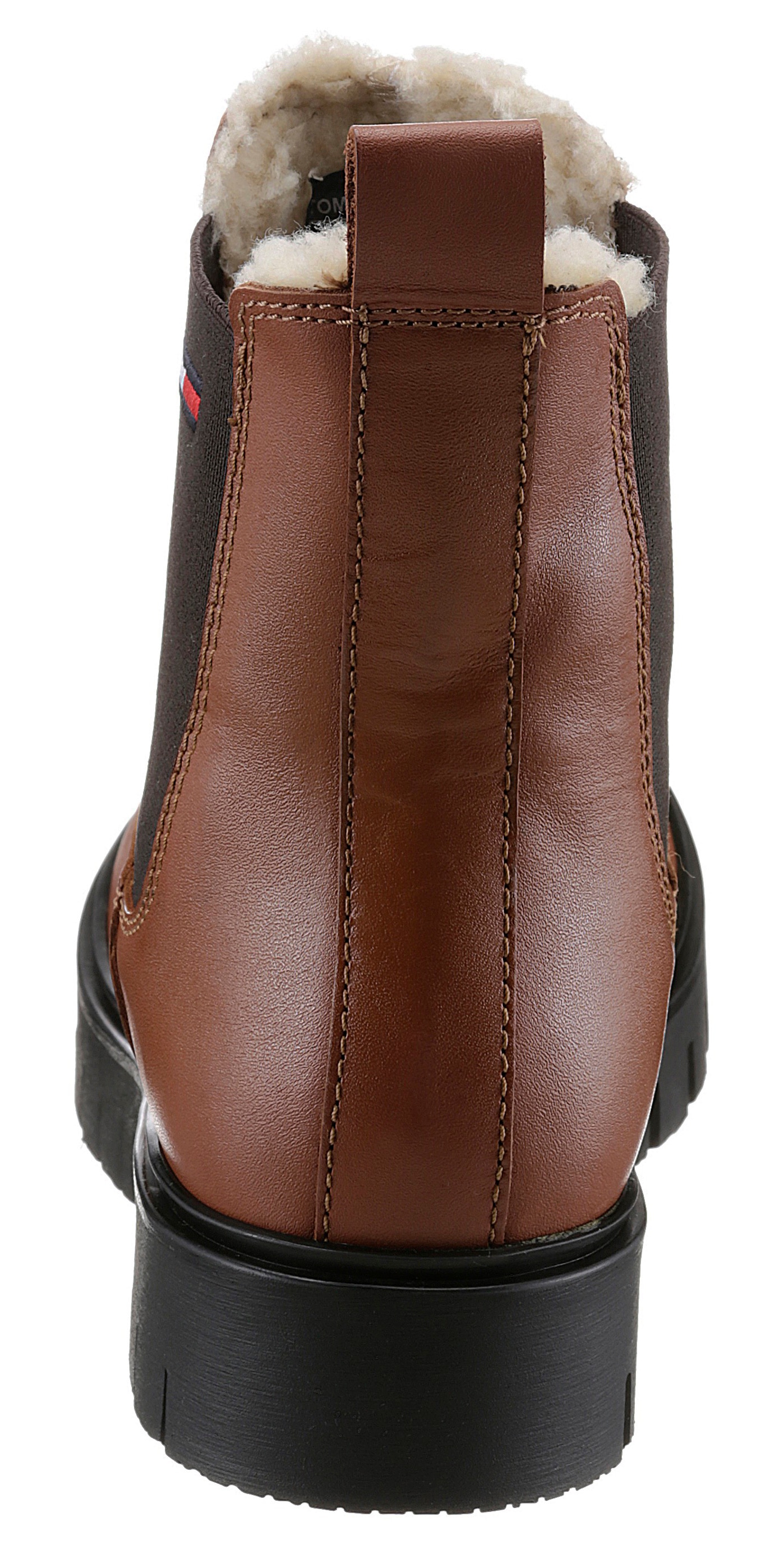 Tommy Jeans Winterboots »WARMLINED CHELSEA BOOT«, Blockabsatz, Plateau, Businesschuh mit Profilsohle