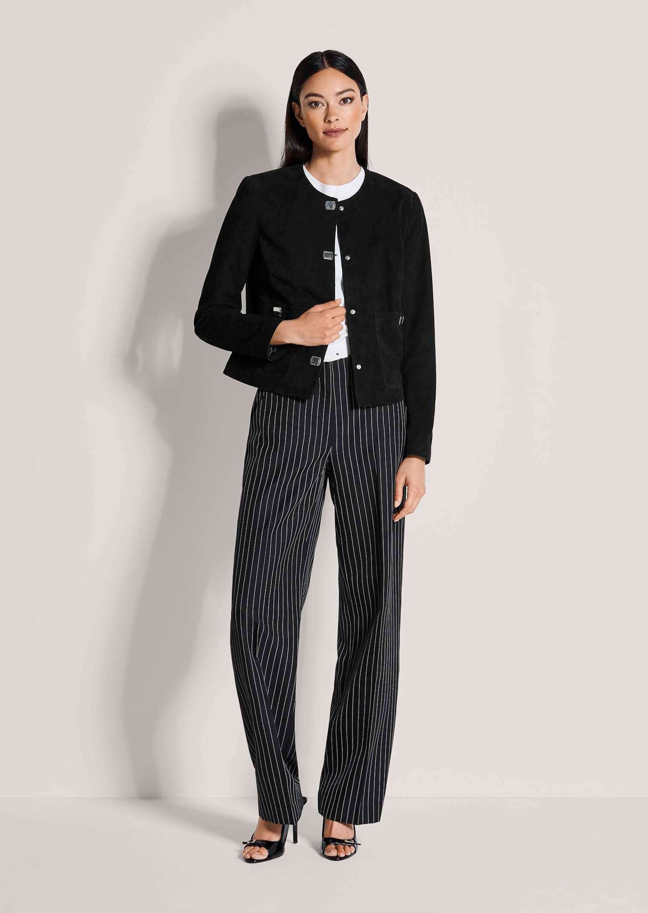 MADELEINE Lederjacke »Lederjacke Kurzjacke mit Schmuckknöpfen« Glänzende Schmuckknöpfe