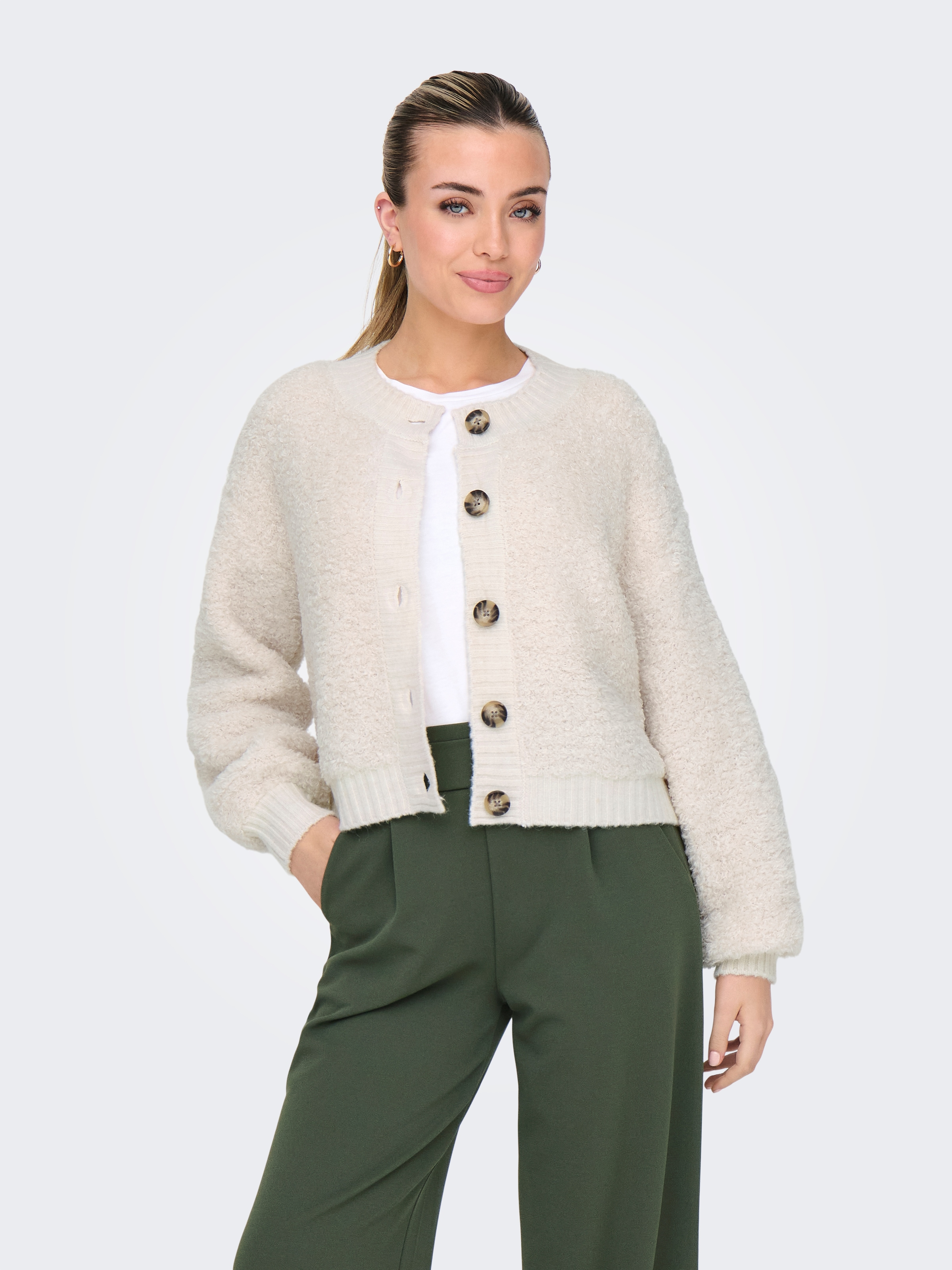 JDY Strickjacke »JDYEIRA LIFE L/S O-NECK CARDIGAN KNT« Materialmix