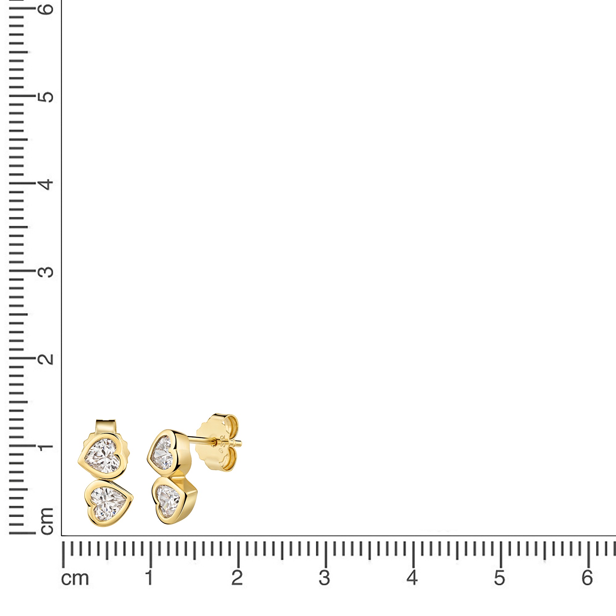 Firetti Paar Ohrstecker »Schmuck Geschenk Silber 925 Ohrschmuck Ohrringe Herz« mit Zirkonia (synth.)