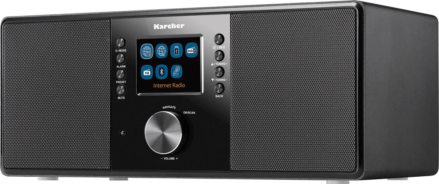 Karcher Internet-Radio »DAB 7000i«, (Bluetooth-WLAN Digitalradio (DAB+)-Internetradio-FM-Tuner mit RDS-UKW mit RDS 14 W), FM-Tuner mit RDS, Internetradio, UKW mit RDS, 14 W, Stereolautsprecher