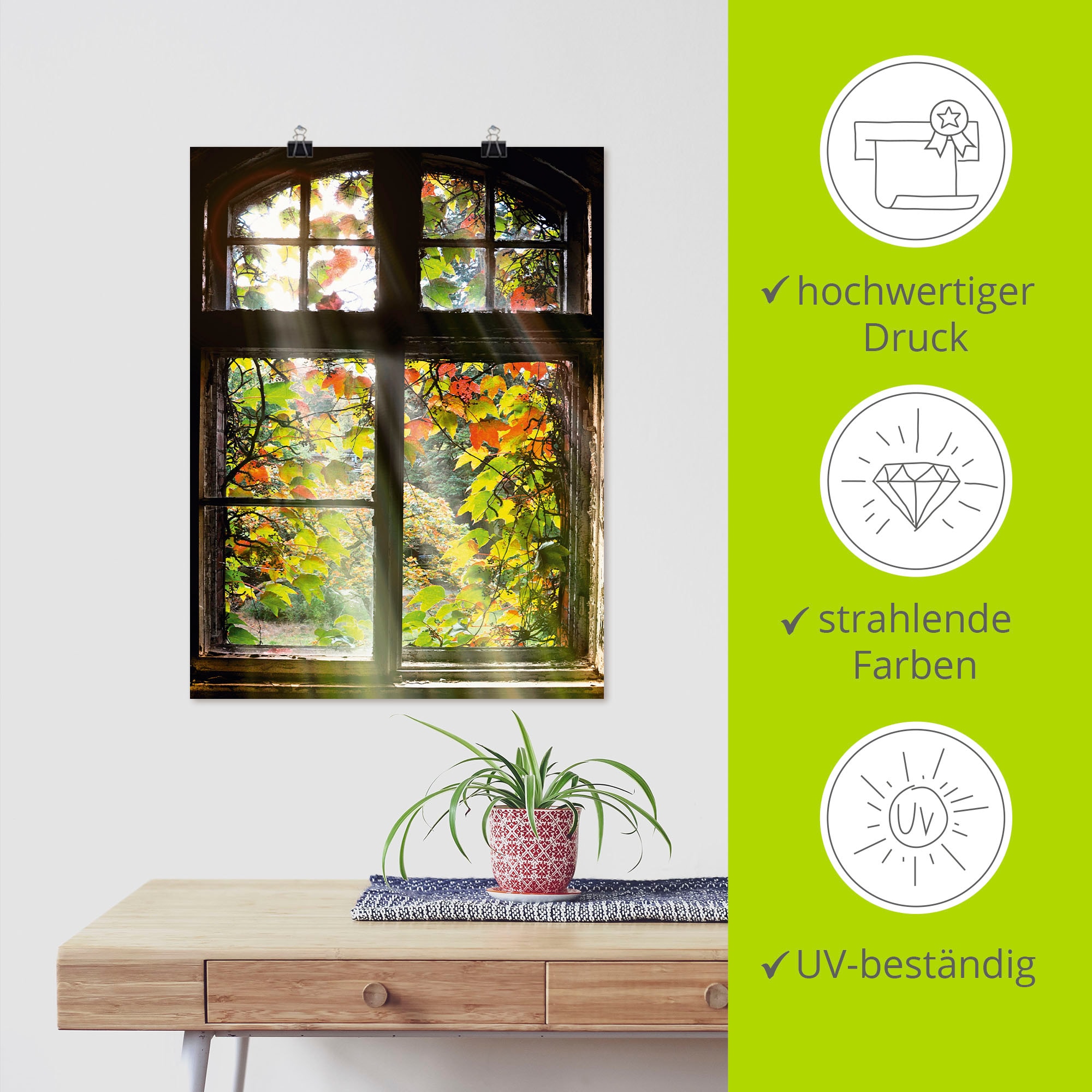 Artland Wandbild »Altbau« Fenster & Türen 1 Stk. tlg. als Alubild, Outdoorbild, Leinwandbild, Poster, Wandaufkleber