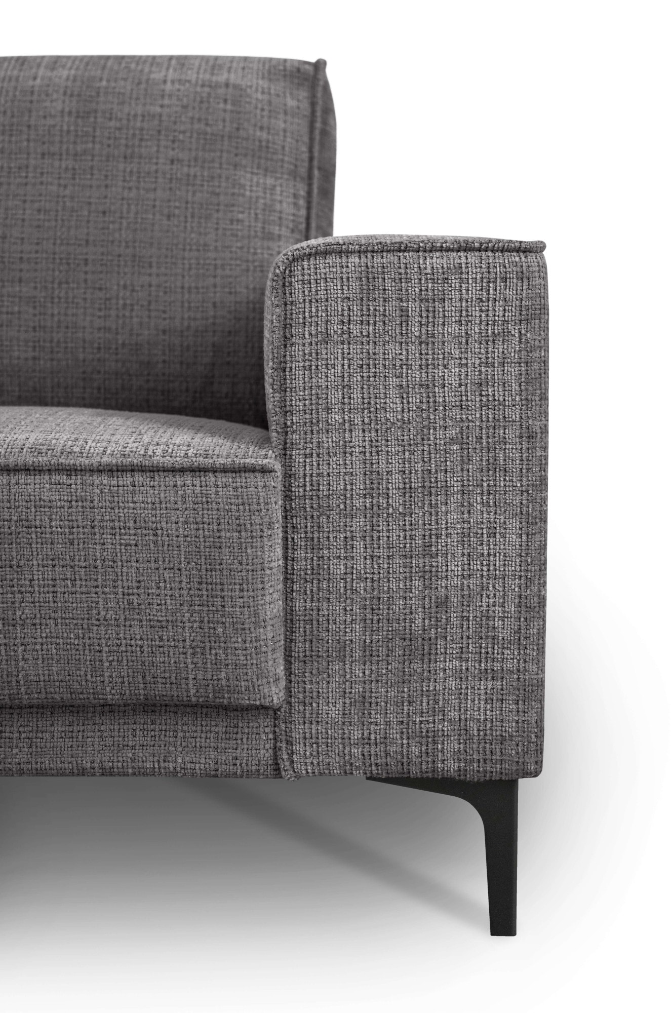 Places of Style Wohnlandschaft »XXL Sofa Oland, Struktur, Flachgewebe, Luxus-Microfaser, Boucle«, U-Form, 342 cm, Wellenunterfederung, Skandi-Design, Metallfüße