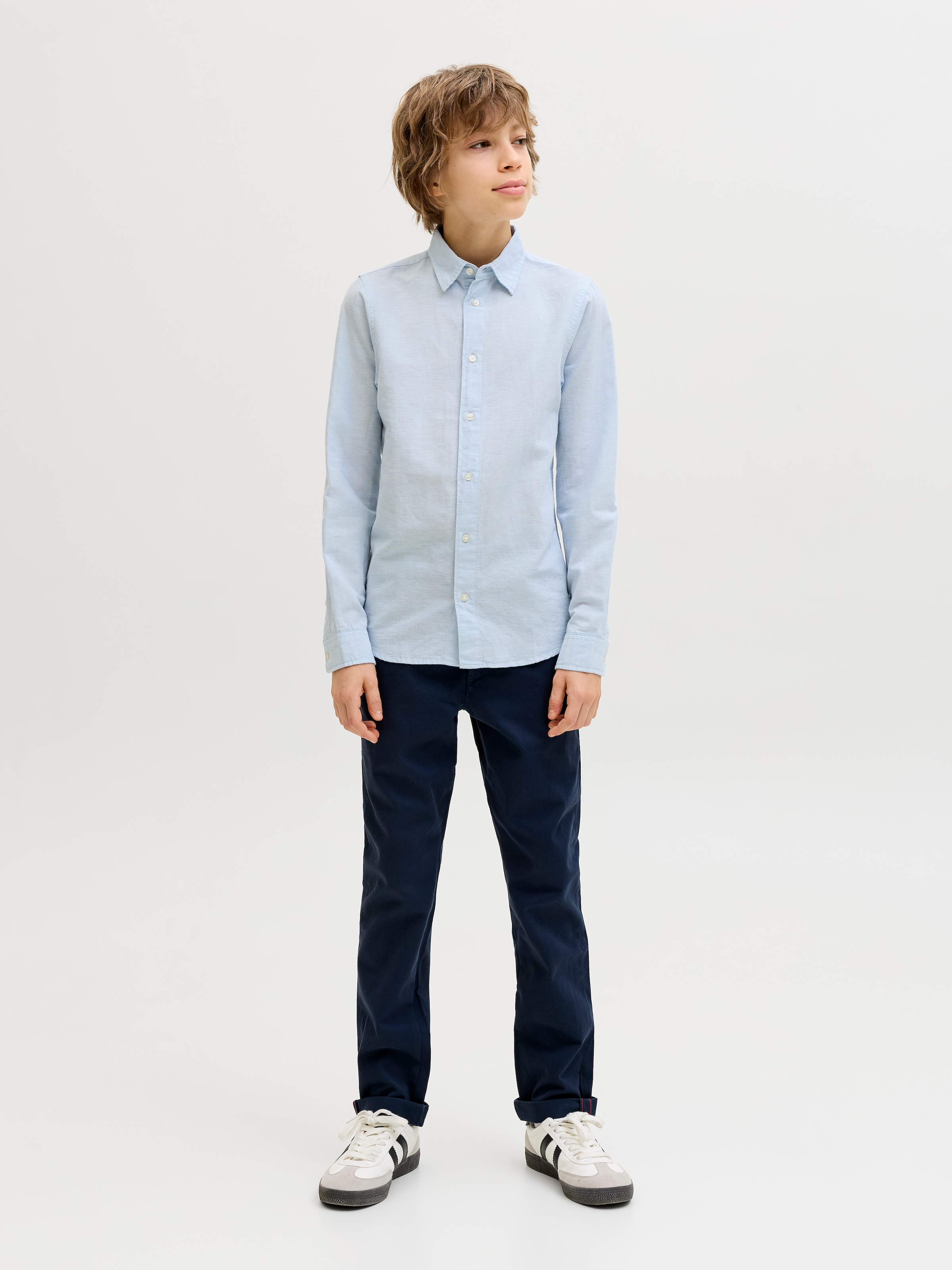 Jack & Jones Junior Langarmhemd »JJEBREEZE LINEN BLEND SHIRT L/S SN JNR«