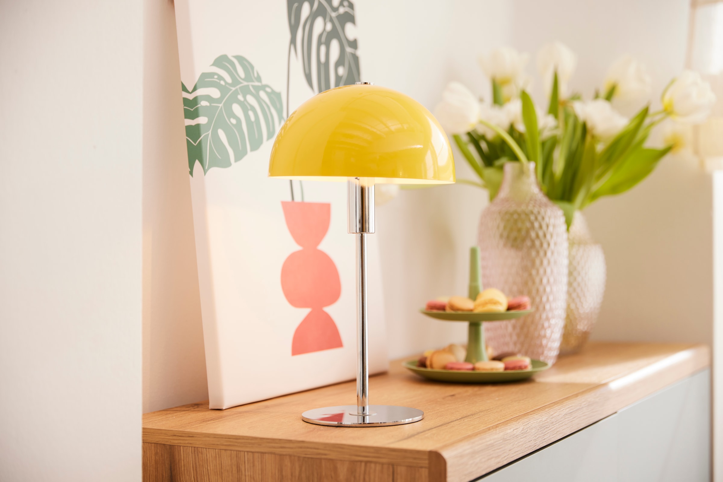 LeGer Home by Lena Gercke Tischleuchte »Linnea Pilz Lampe«, 1 flammig, Leuchtmittel E14 | ohne Leuchtmittel, Pilzleuchte, Tischlampe, Metallsockel, Höhe 35,5 cm