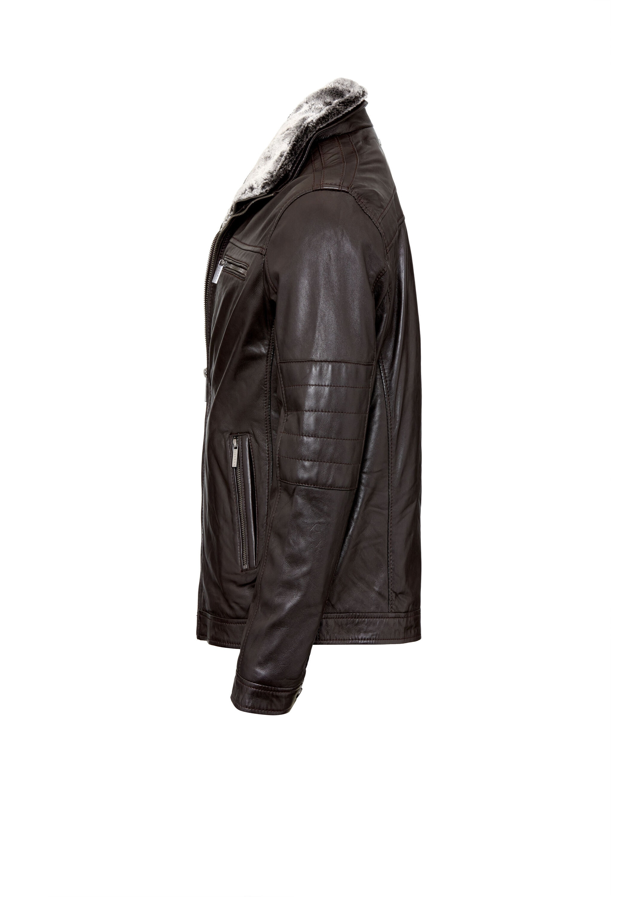 bugatti Lederjacke »BUHEAVEN« ohne Kapuze mit Reißverschlusstaschen