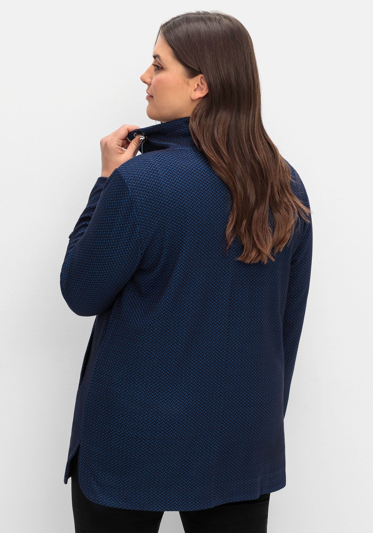 Sheego Sweatjacke »Sweatjacke mit Stehkragen und Jacquardmuster«