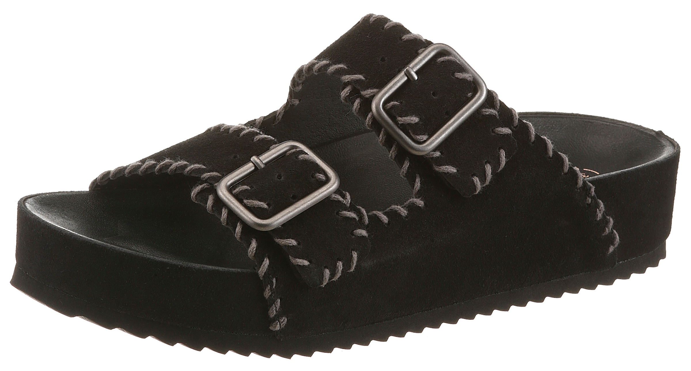 VERBENAS Pantolette »ELENA SERRAJE PASADO«  Sommerschuh, Hausschuh, Strandschuh mit zwei verstellbaren Schnallen