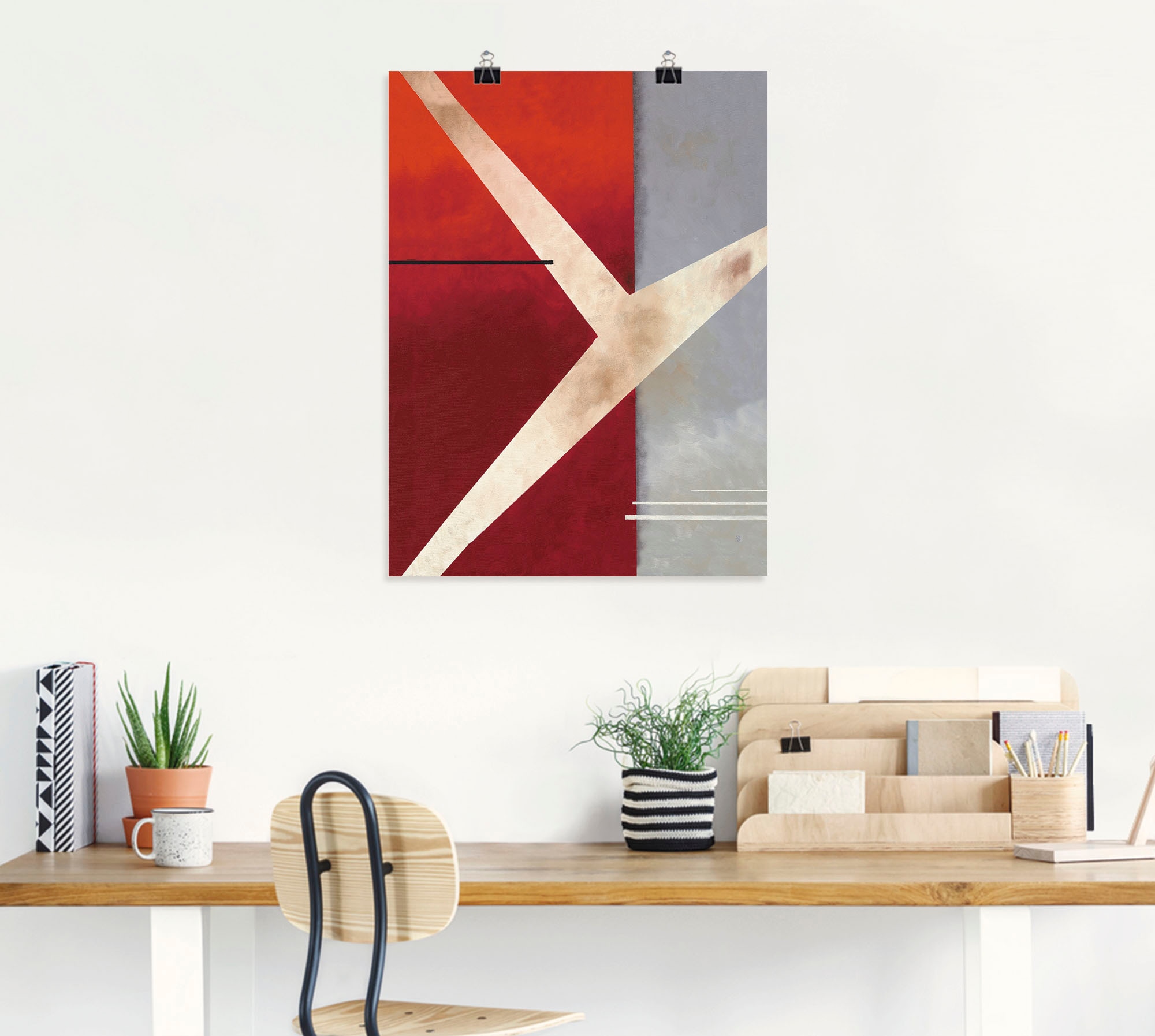 Artland Wandbild »Abstrakt in rot-grau«, Gegenstandslos, (1 St.), als Leinwandbild, Poster in verschied. Größen