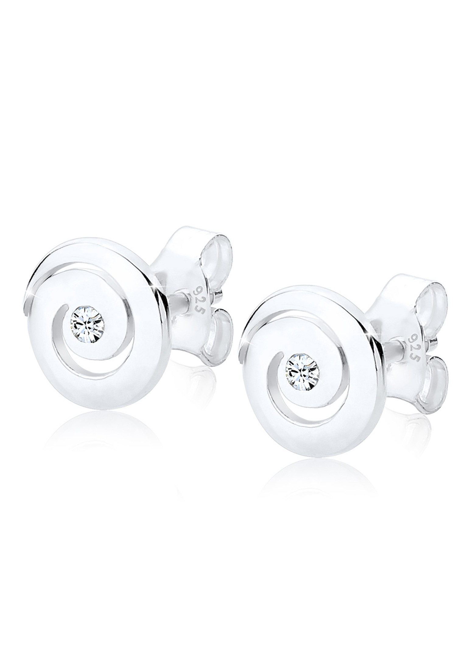 Elli Paar Ohrstecker »Ohrringe Spirale Rund Kristalle Funkelnd 925 Silber«