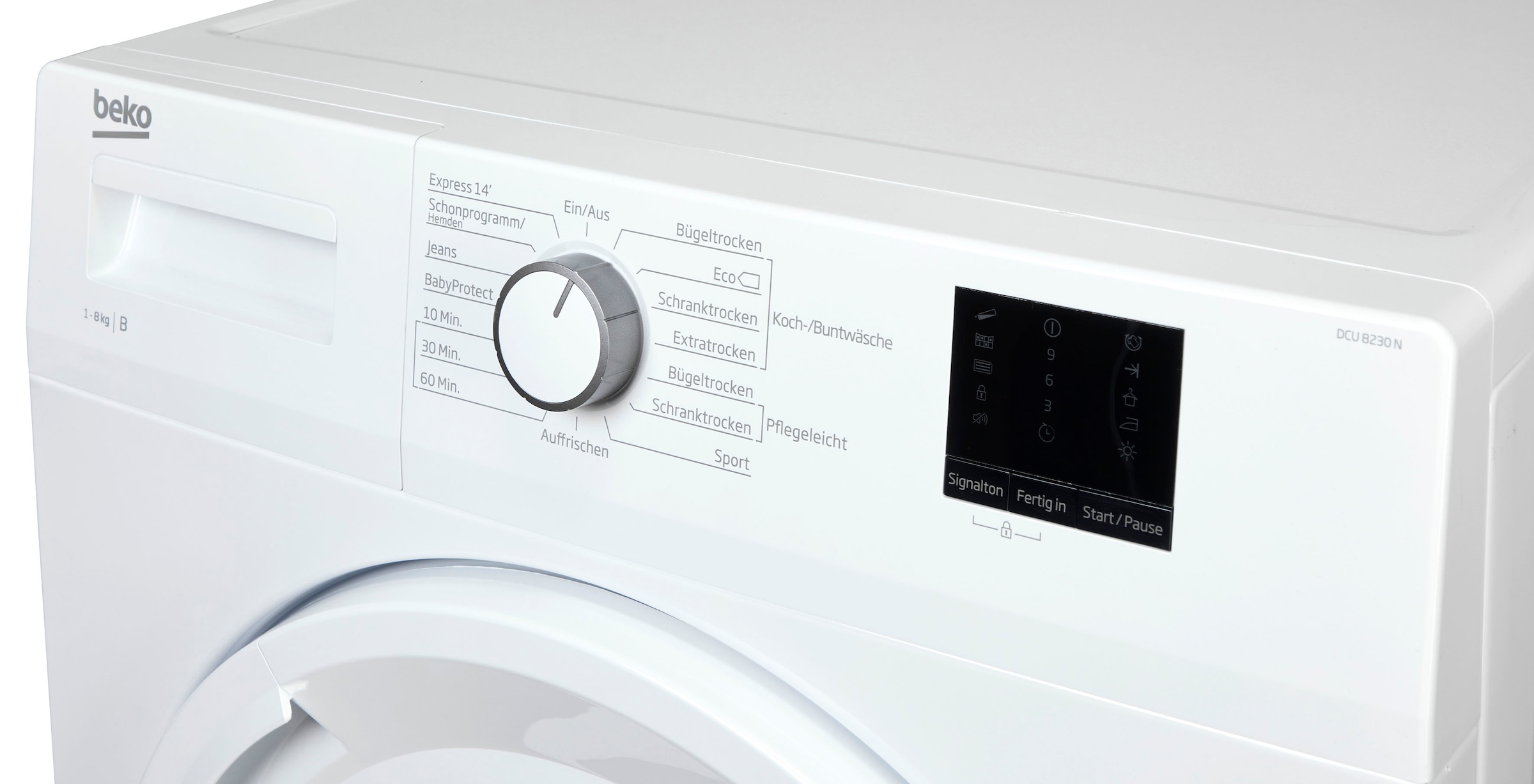 BEKO Kondenstrockner »DCU 8230 N«, 8 kg, Express-Programm, Aquawave-Schontrommel, LED-Display