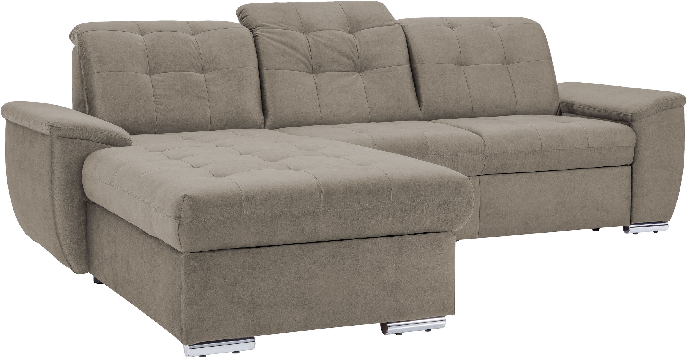 exxpo - sofa fashion Ecksofa »Derby Inkl. Kopfteilverstellung, wahlw. Bett & Bettkasten, L-Form«, mit Kopf- bzw. Rückenverstellung