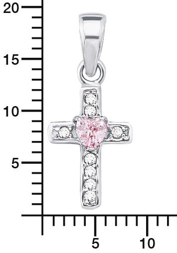 Zirkonia Amor Shop Anhänger mit »rosa OTTO Online Kette Herz, im 2021302«, Kreuz, mit