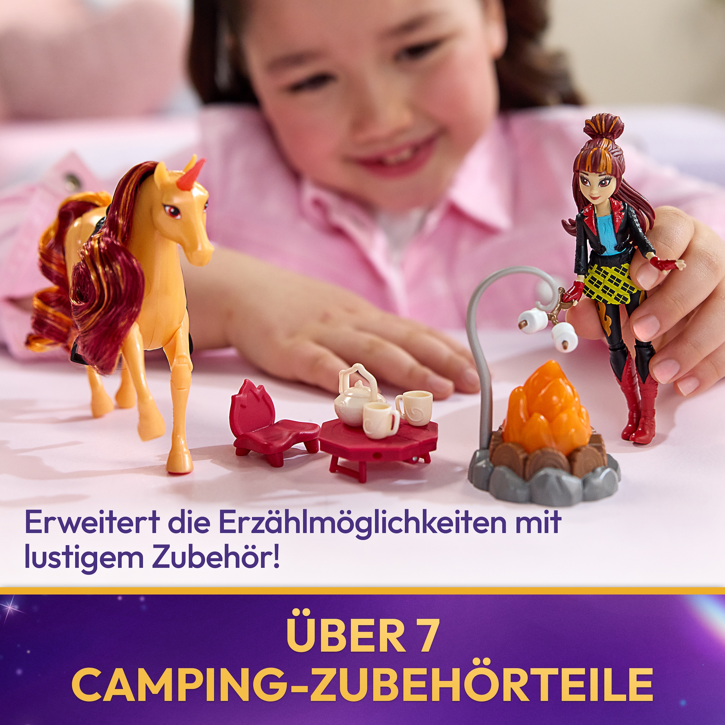 Spin Master Anziehpuppe »Unicorn Academy - Cinders Lagerfeuer-Set«
