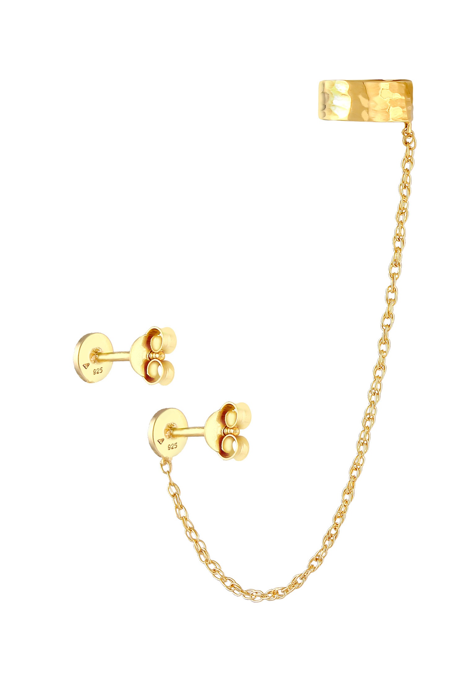 Elli Paar Ohrhänger »Ohrringe Earcuff Stecker Rund Organic Struktur 925 Silber«