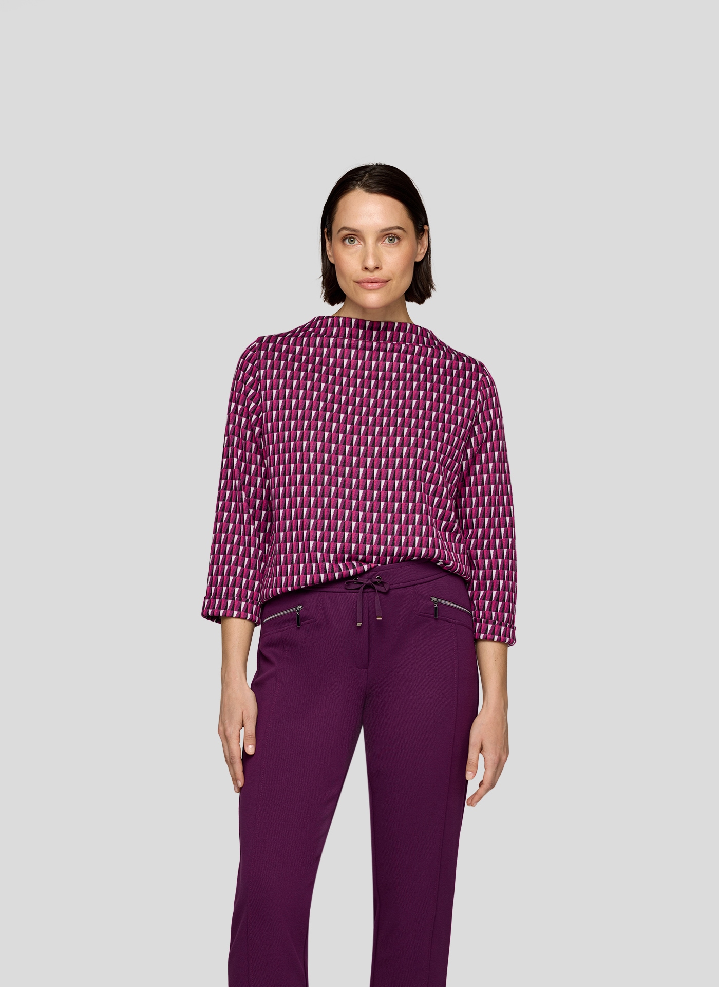 Rabe Damen 3/4-Arm-Shirt mit grafischem Muster, Größe 50