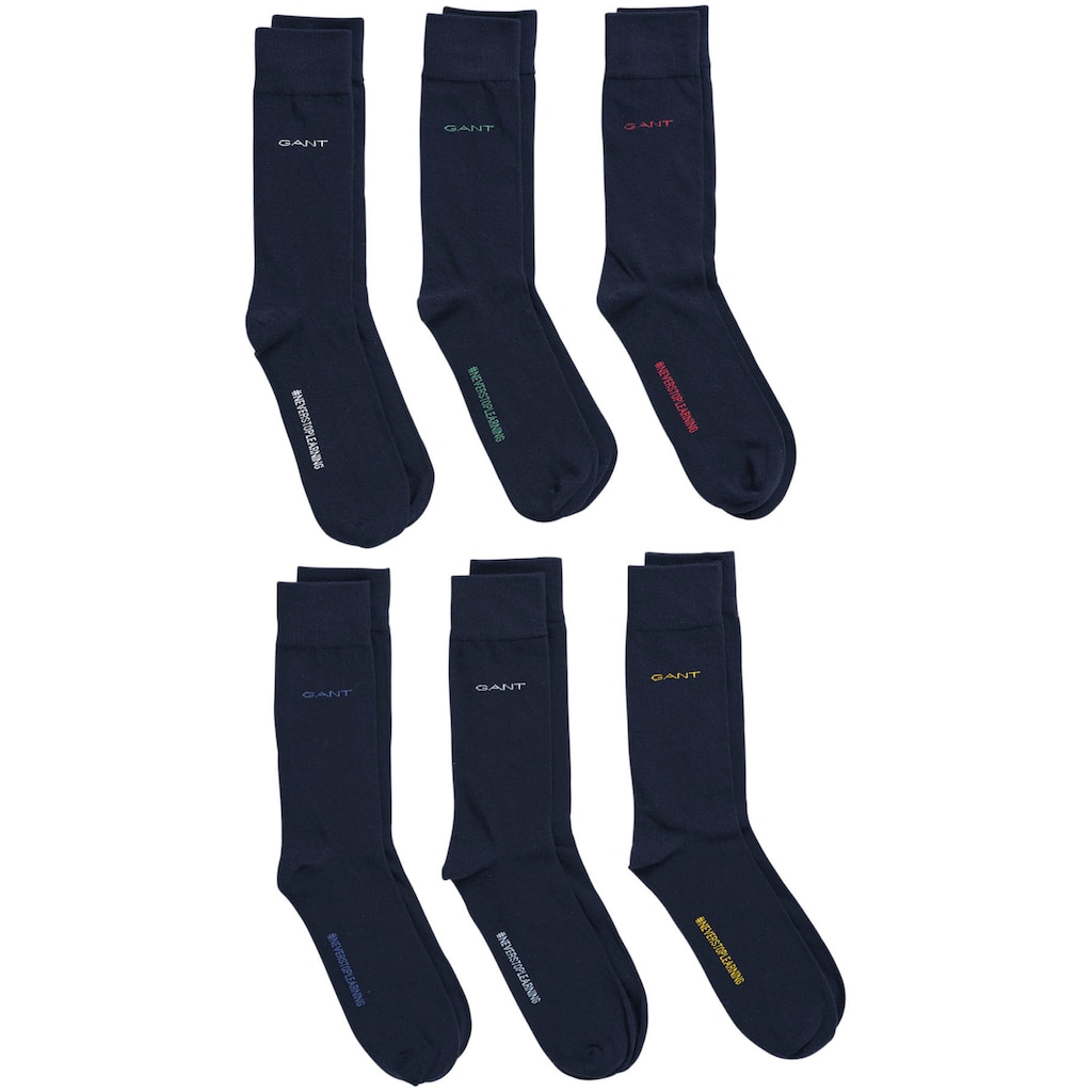 Gant Socken »D1. SOFT COTTON SOCKS 6-PACK«, (Spar-Set, 6 Paar, 6er-Packung)
