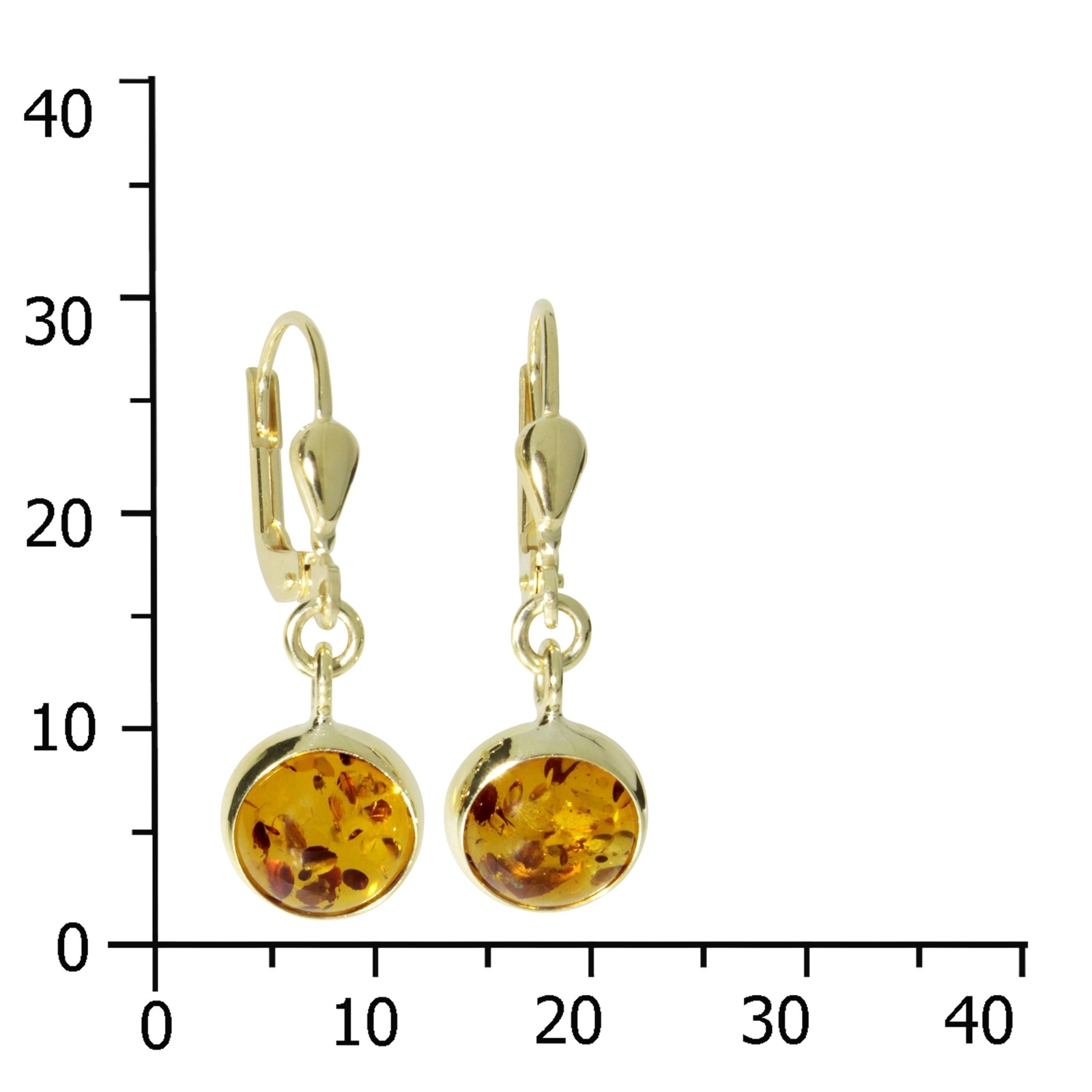 OSTSEE-SCHMUCK Paar Ohrhänger »- Classic 8 mm - Gold 333/000 - Bernstein«