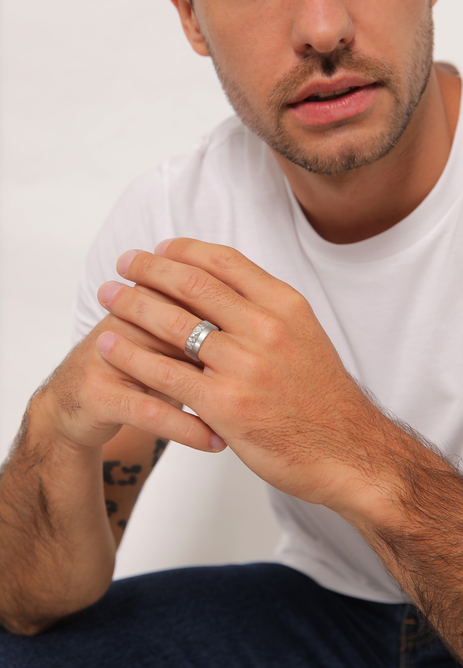 Kuzzoi Ring-Set »Ring Kuzzoi Ring Set Basic Gehämmert 925 Silber«