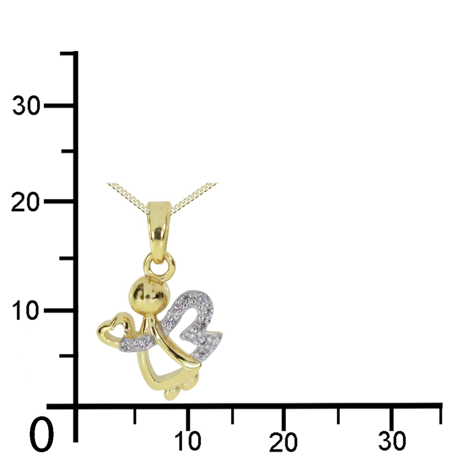 OSTSEE-SCHMUCK Kette und Anhänger Set »- Engel - Gold 333/000 - Zirkonia« ()