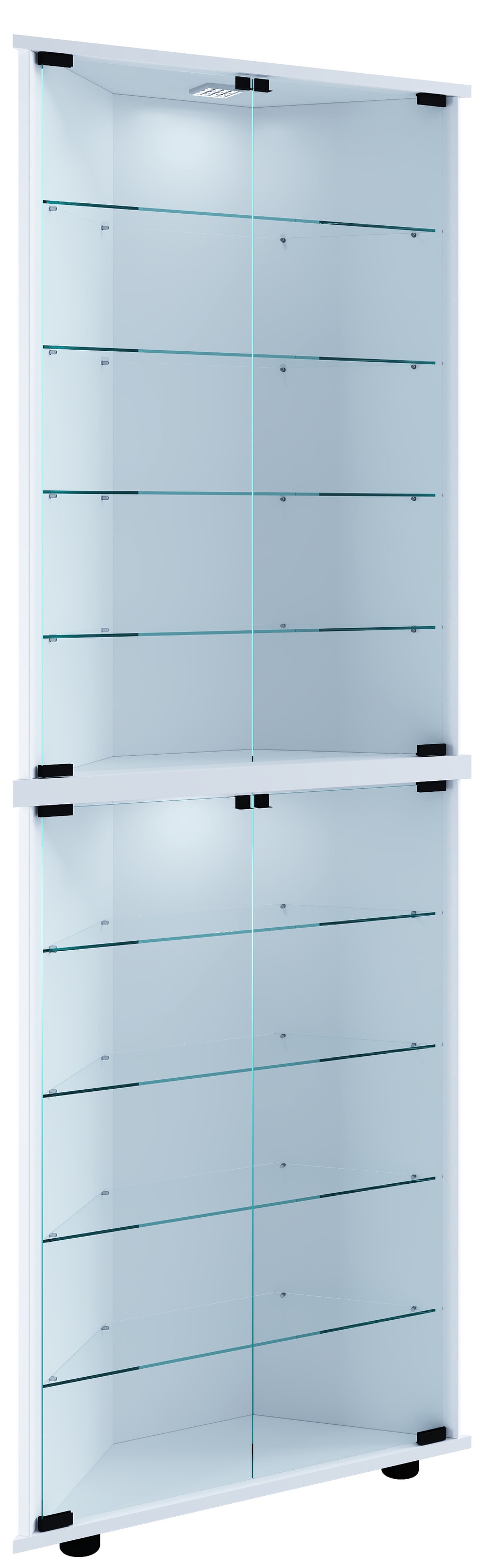 VCM Vitrine »VCM Glasvitrine stehend | Vitrine Glas mit ESG-Sicherheitsglas| Maße ca. H. 176 x B. 67 x T. 23 cm | Standvitrine Glas | Modern und platzsparend | Glas Vitrinenschrank ¿ Vecko XL«, (1 St.)