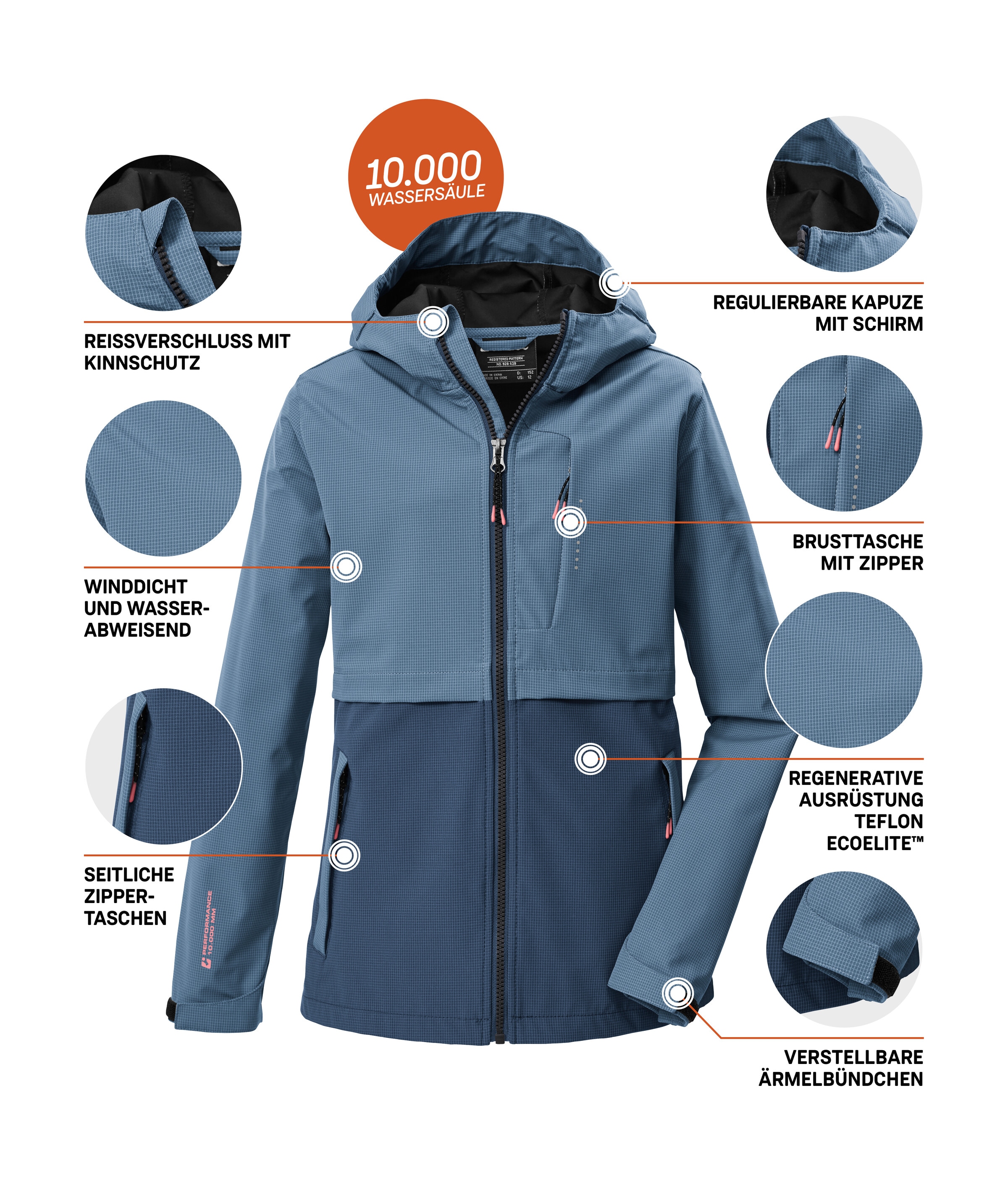 Killtec Softshelljacke »KOS 153 GRLS SFTSHLL JCKT« Winddichte, wasserabweisende Softshelljacke mit Kapuze