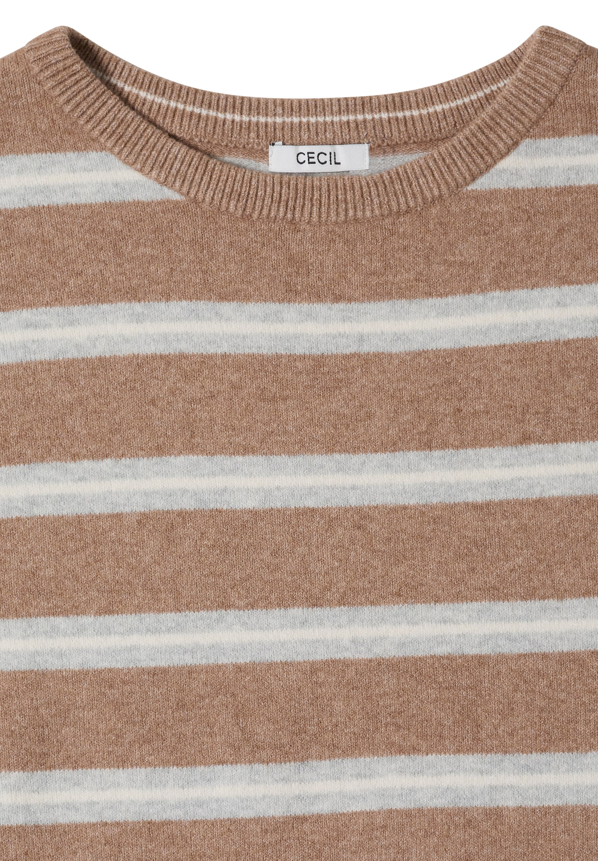 Cecil Strickpullover mit Boat Neck und Streifen