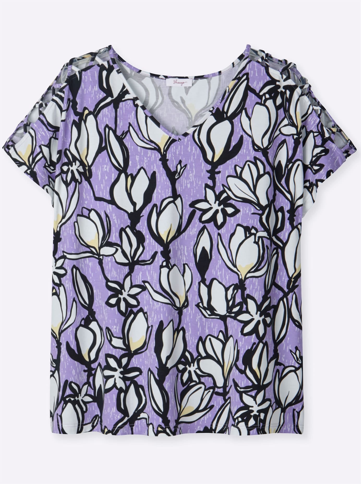 Sheego V-Shirt »Kurzarm-Shirt« 1