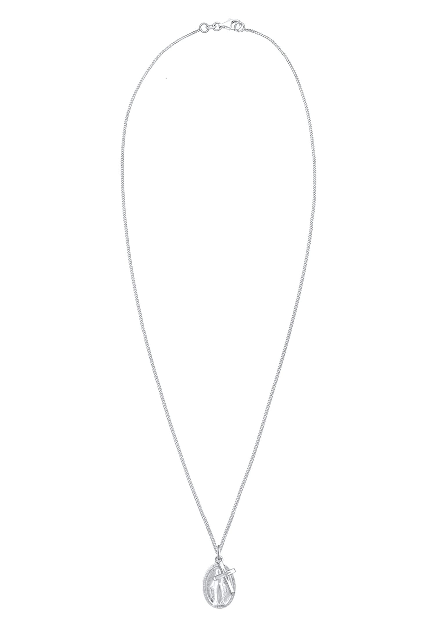 Elli Kette mit Anhänger »Halskette Kreuz Marienbild Glaube Religion 925 Silber«