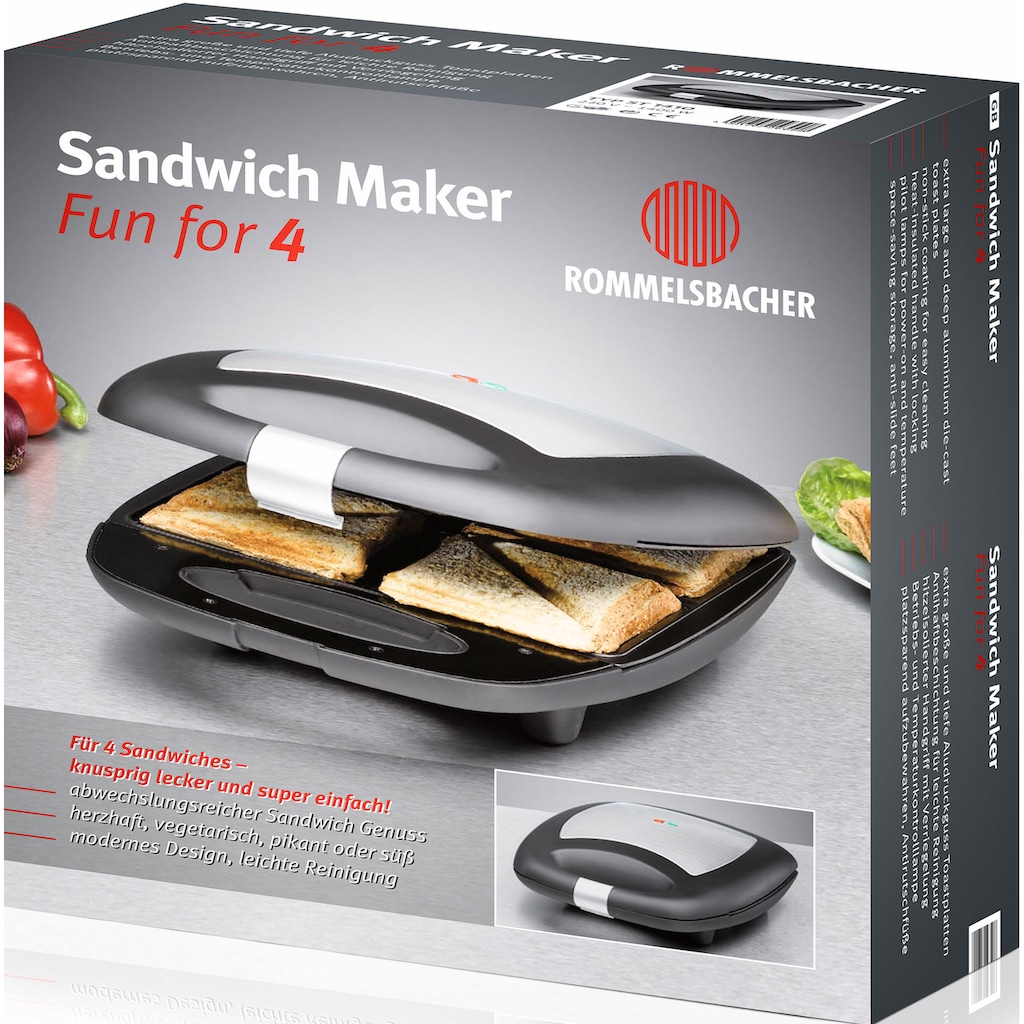 Rommelsbacher Sandwichmaker »ST 1410 "Fun for 4"«, 1400 W