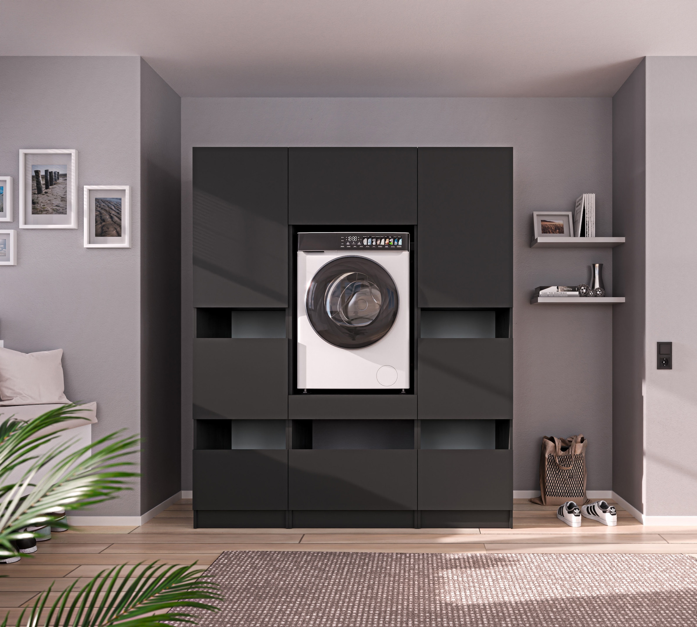 BASIC by Balculina Mehrzweckschrank-Set »Washhome B/T/H 168x68x200 cm« 3 Stk. tlg.