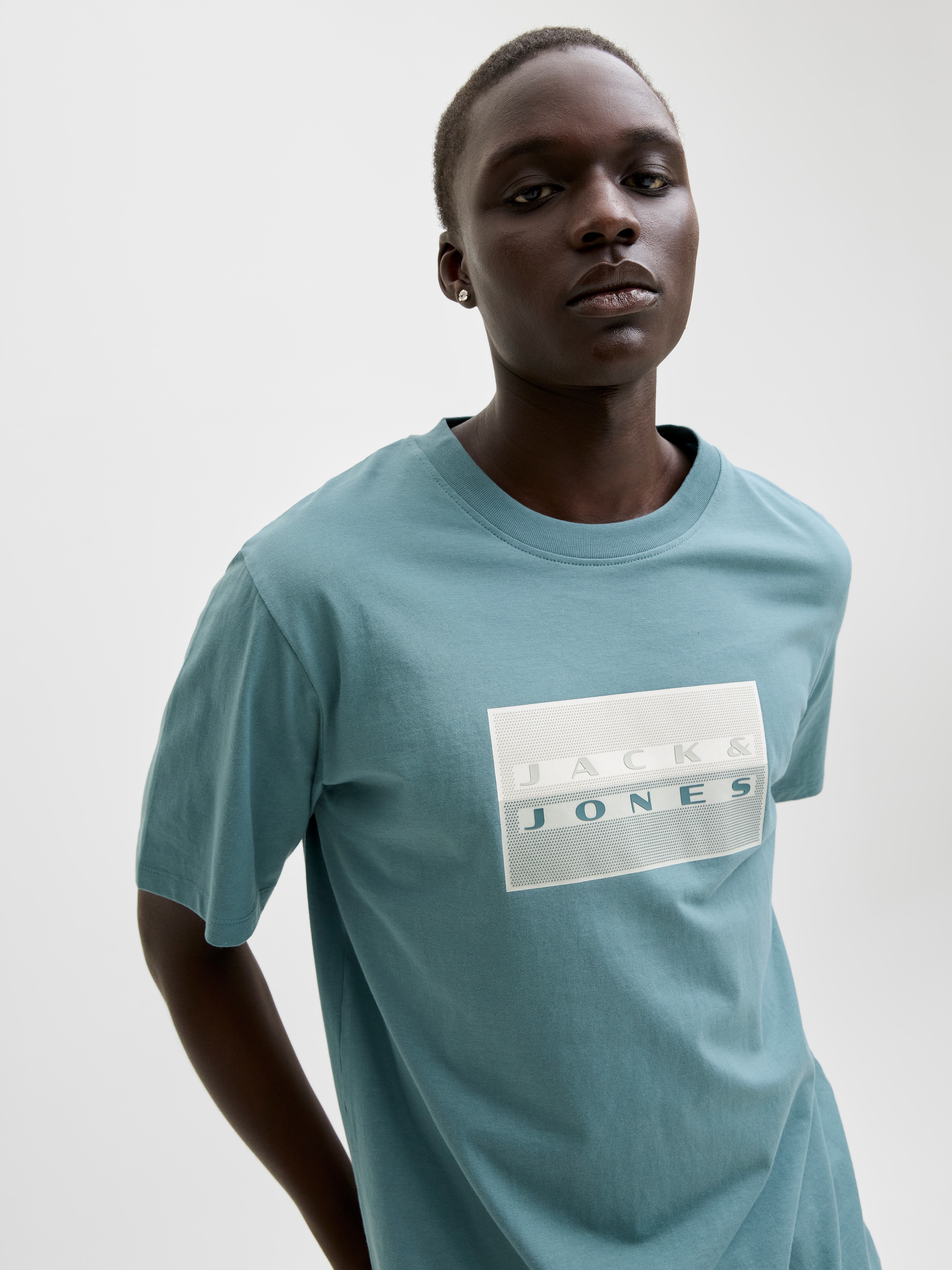 Jack & Jones Kurzarmshirt »JCOFUSION DOTS PRINT TEE SS CREW SN« Baumwolle, regular fit