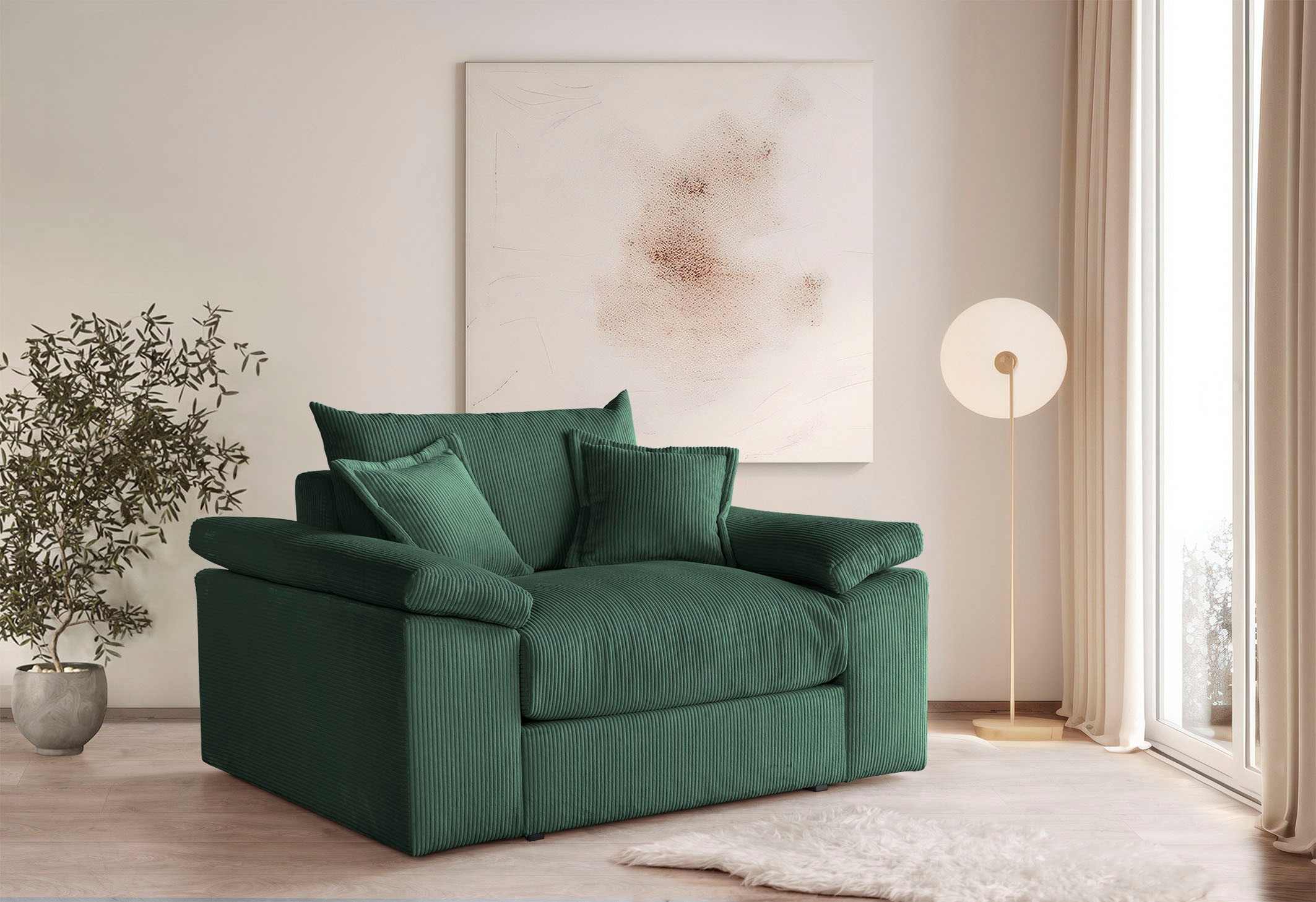 Home affaire XXL-Sessel »Soft&Cosy«, in Cord, inklusive 2 Zierkissen