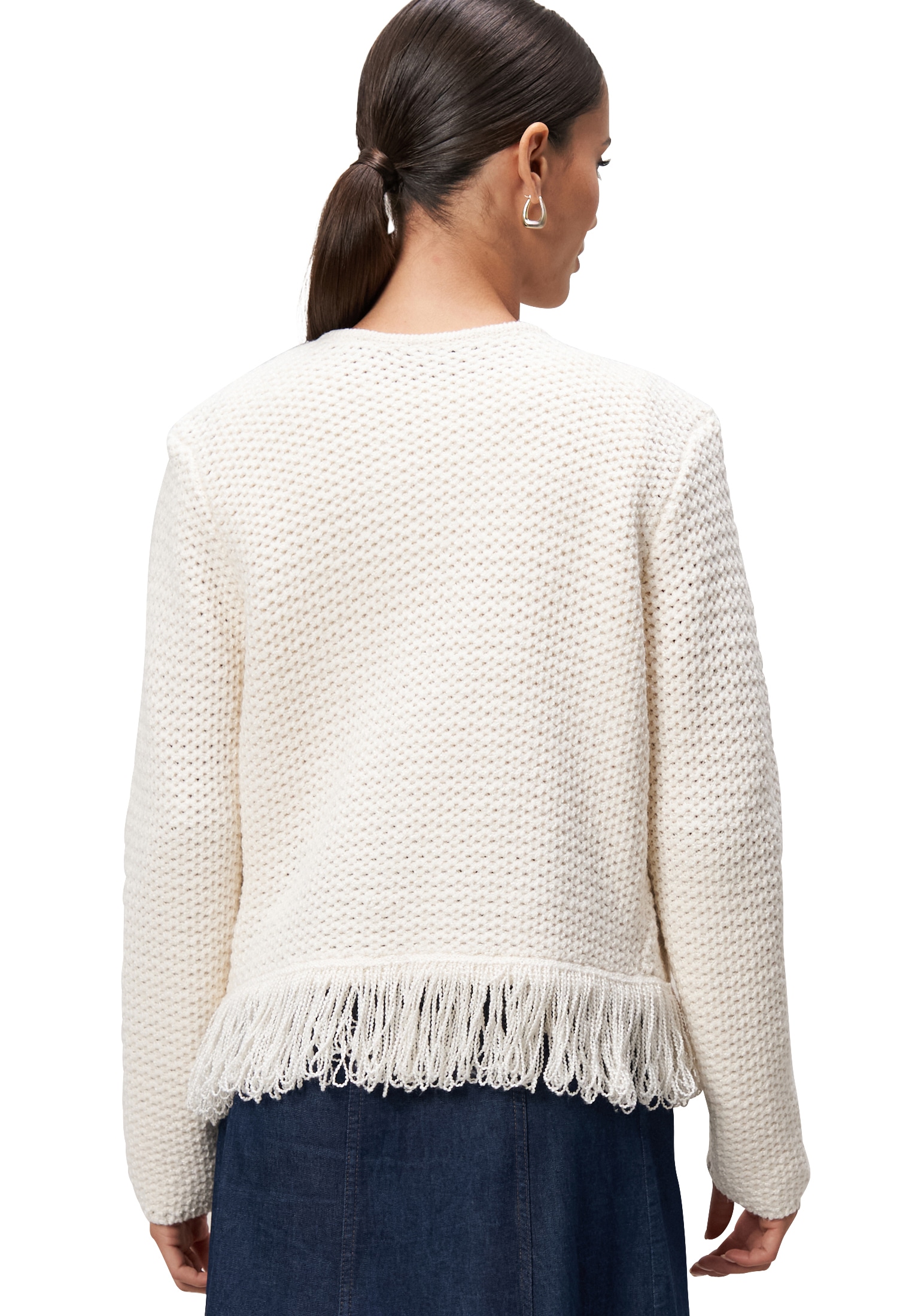 Zero Strickjacke »Strickjacke mit Fransen«