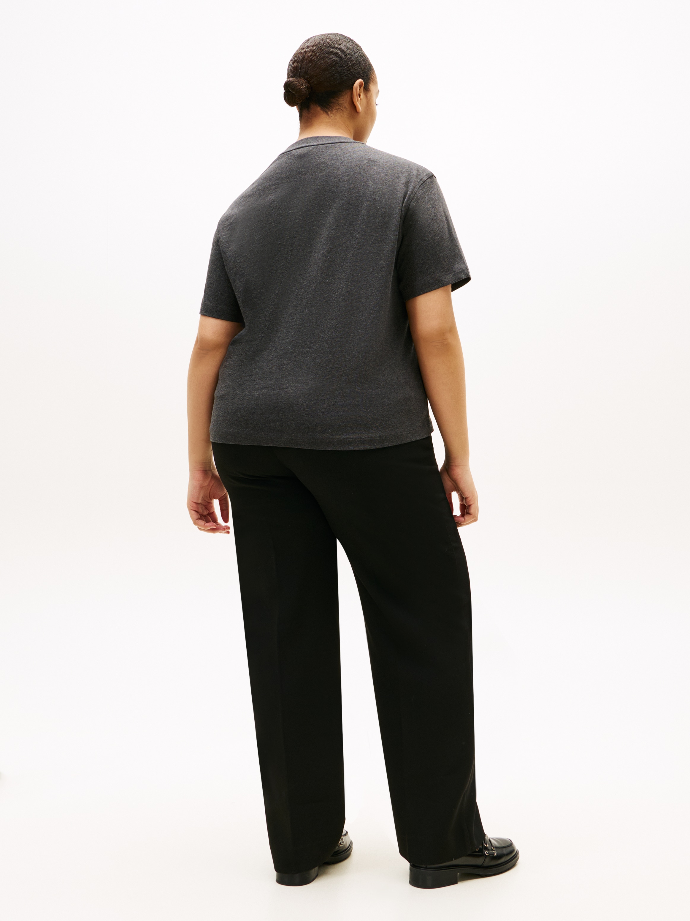 Tommy Hilfiger Curve Kurzarmshirt »CRV GOLD BTN SCRIPT MDRN SS TEE«