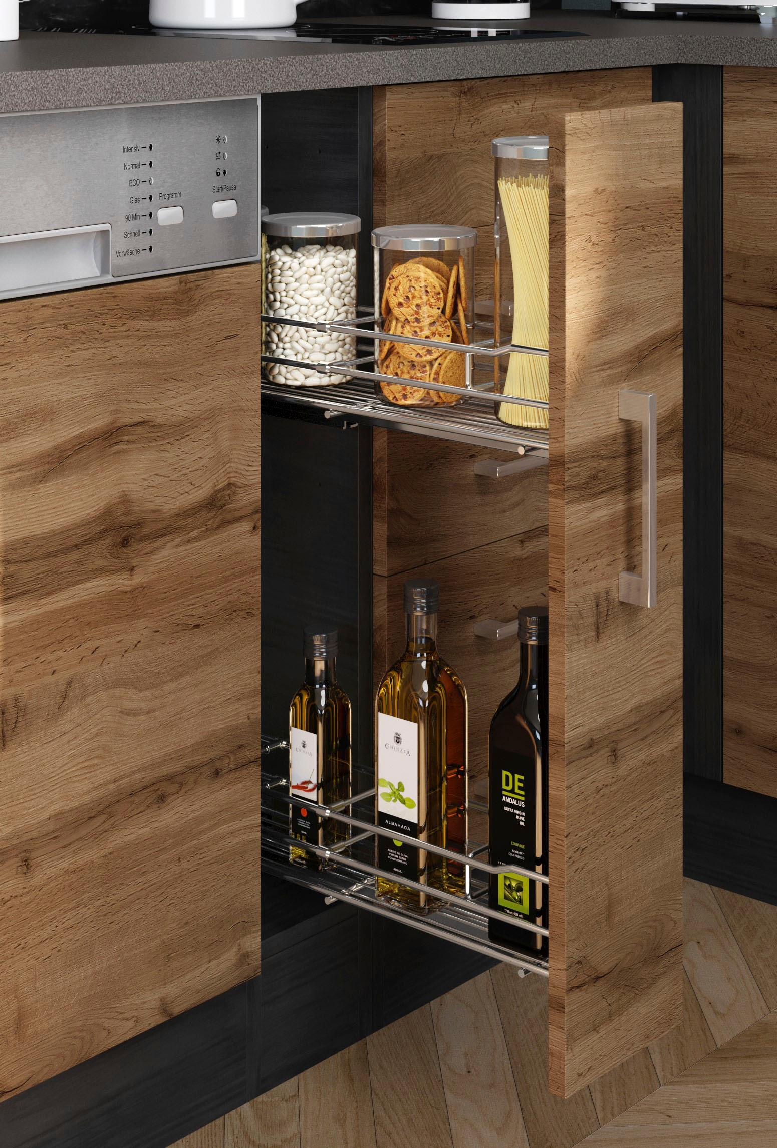 KOCHSTATION Pantryküche »KS-Mali«, Breite 110 cm, mit E-Geräten