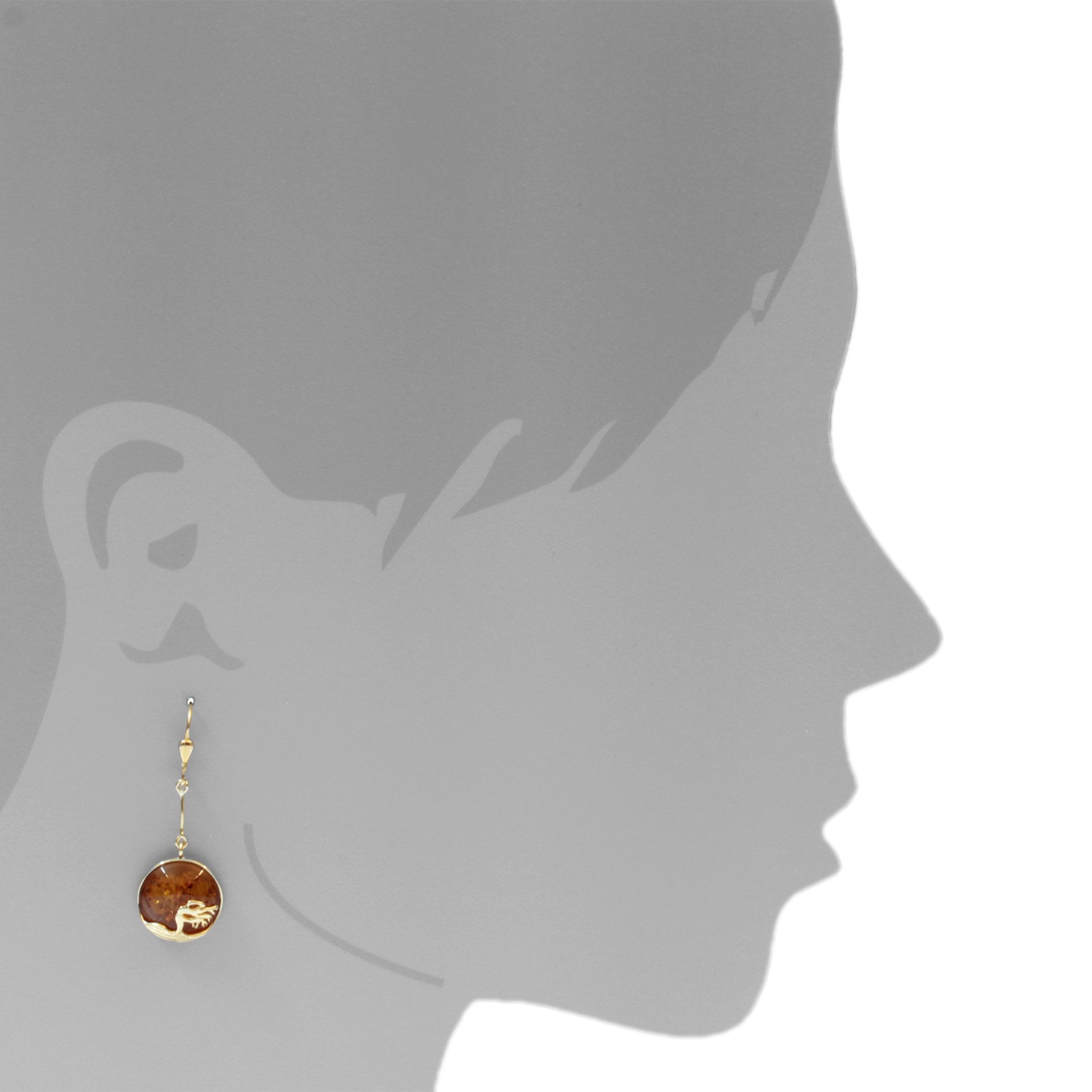 OSTSEE-SCHMUCK Paar Ohrhänger »- Windflüchter 16 mm - Gold 333/000 - Bernstein«
