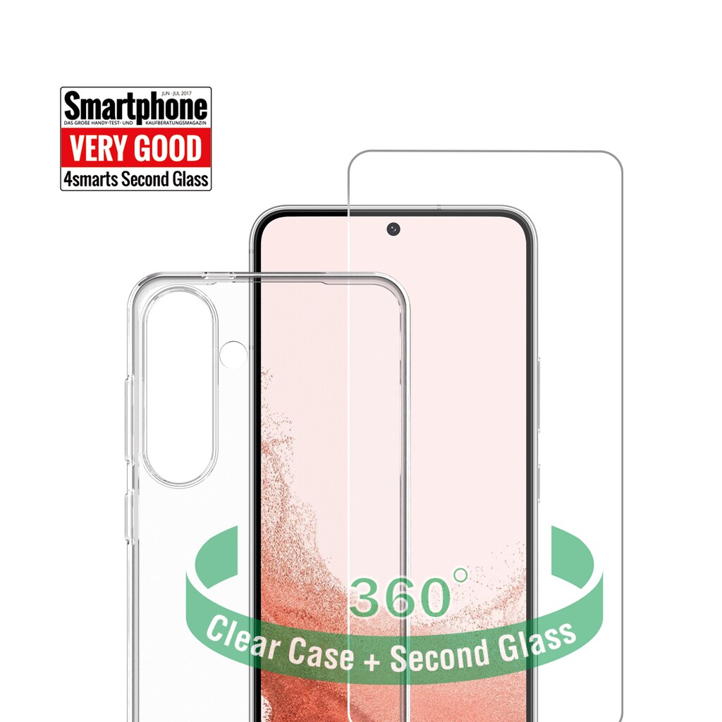 4smarts Handyhülle »360° Protection Set für Samsung Galaxy S24«, Rundumschutz, Backcover, Displayschutz, stoßfest, passgenau