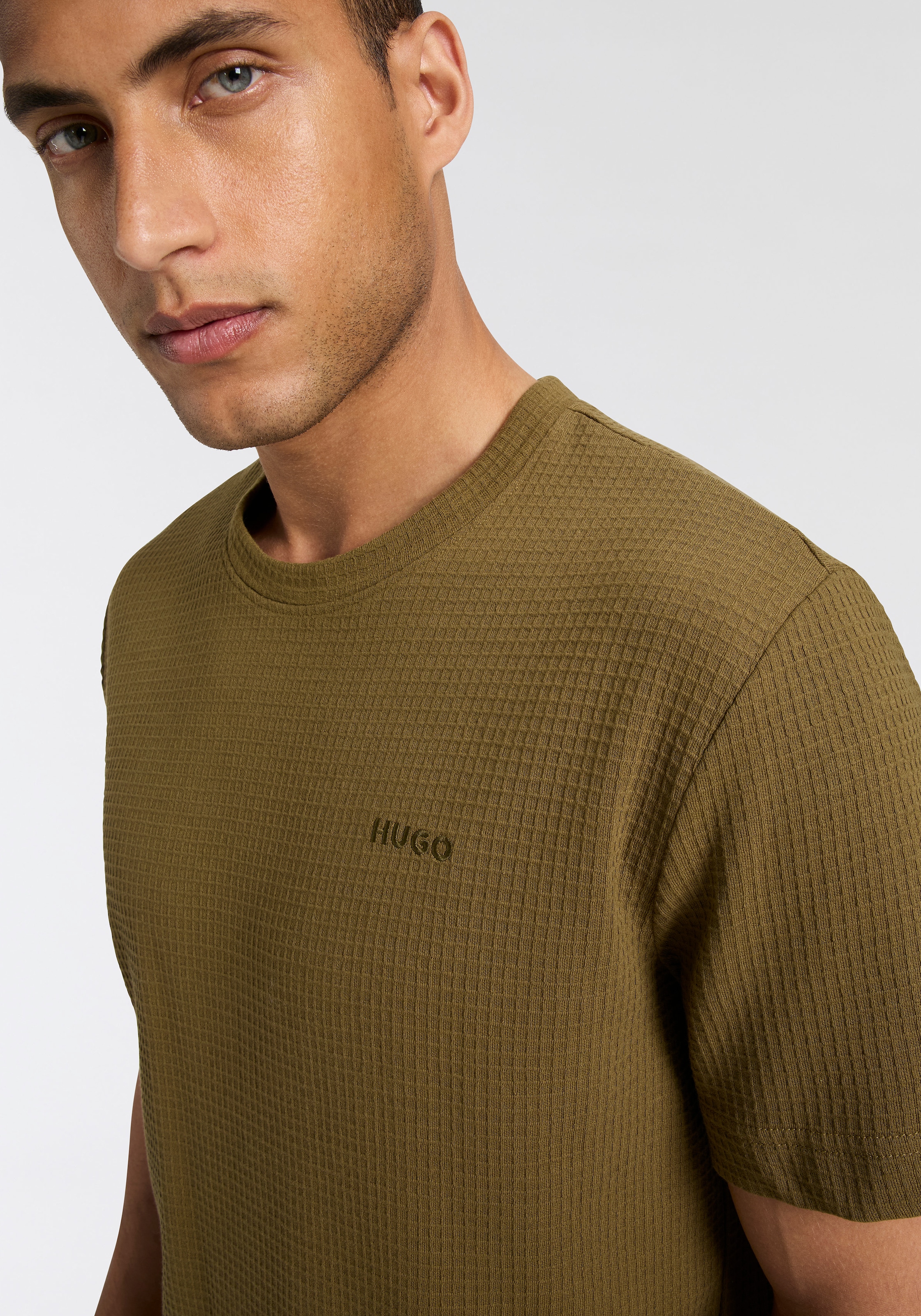 HUGO Underwear T-Shirt »,Austin T-Shirt«, Waffelstruktur und Logo-Stickerei
