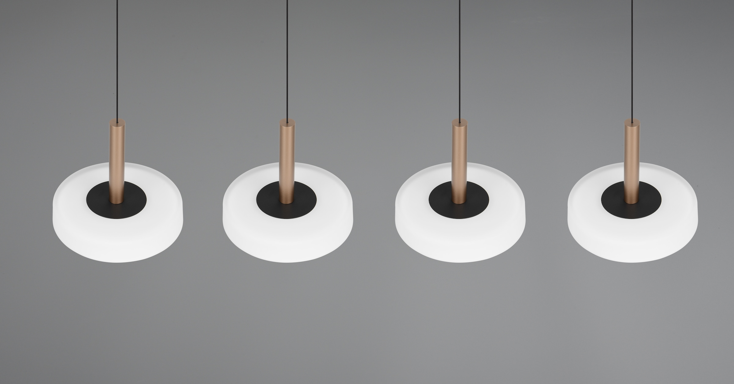 TRIO Leuchten LED Pendelleuchte »CELESTE dimmbare LED Hängelampe aus Metall und Glas, 7,5W, 750 Lumen« LED-Board 1 Stk. Warmweiß 4-flammig einfach höhenverstellbar von 50-200 cm 3-Stufen Dimmfunktion