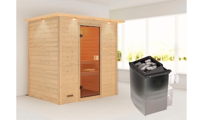 Sauna »"Sonja" mit bronzierter Tür und Kranz Ofen 9 KW integr. Strg«