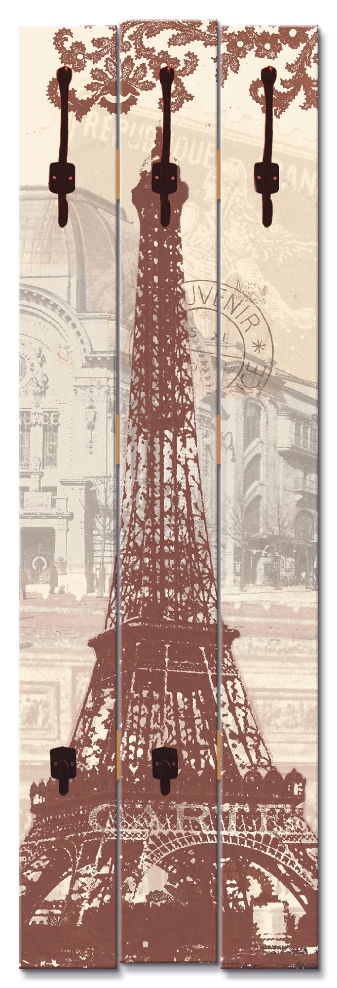 Artland Garderobenleiste »Paris Collage«, teilmontiert