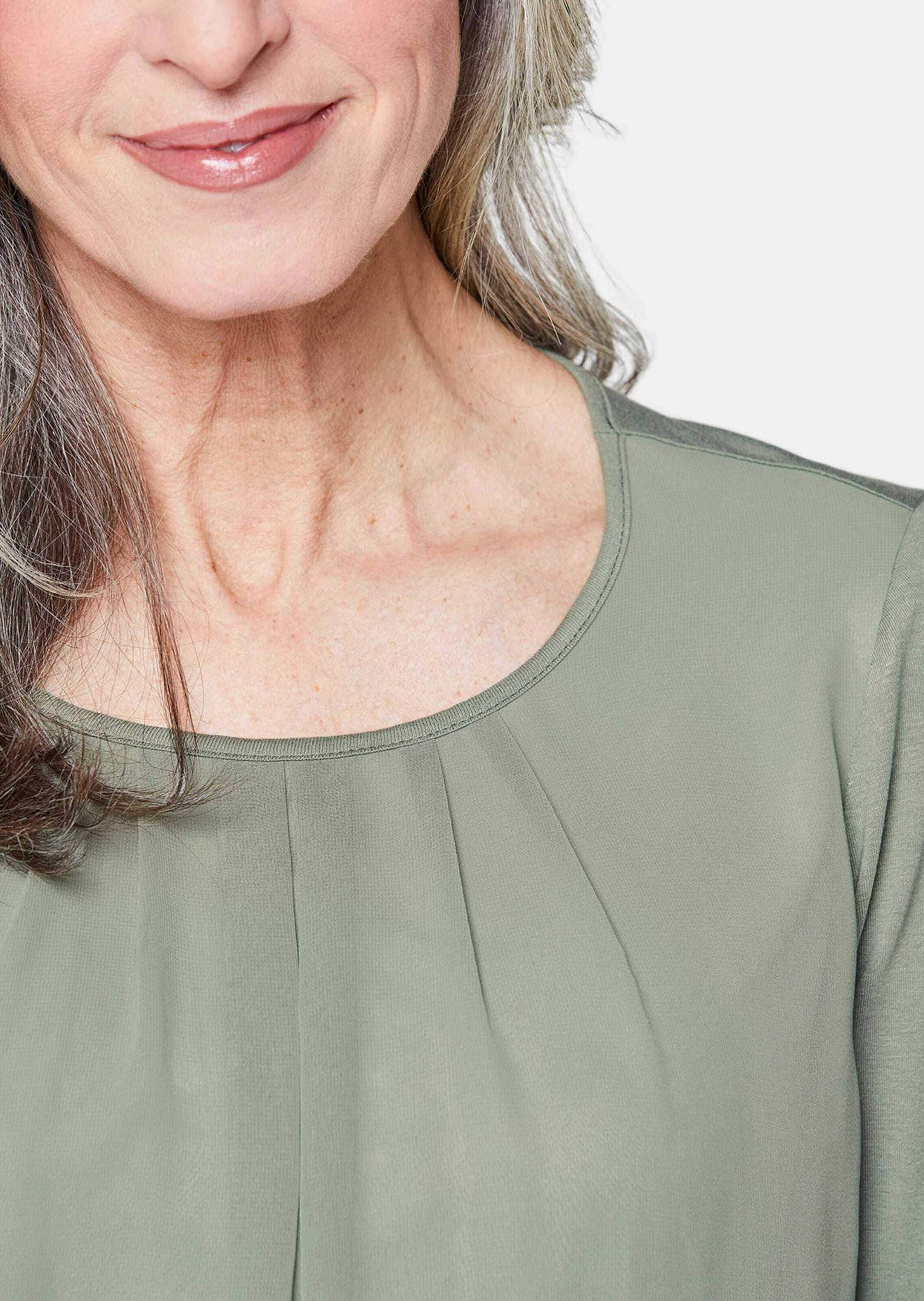 GOLDNER Kurzarmbluse »Blusenshirt Gepflegtes Shirt in eleganter Blusen-Optik«