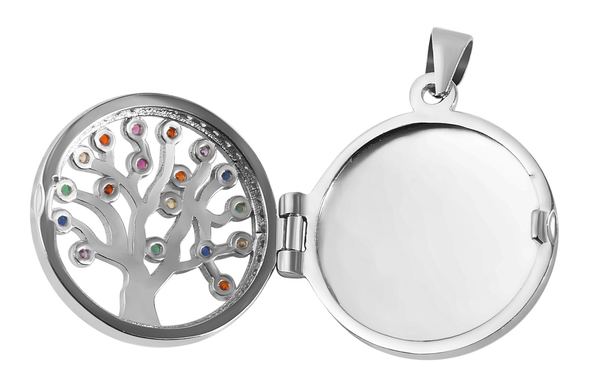 Adelia´s Medallionanhänger »Damen Anhänger ¿ Lebensbaum Medaillon aus 925 Silber mit Zirkonia«