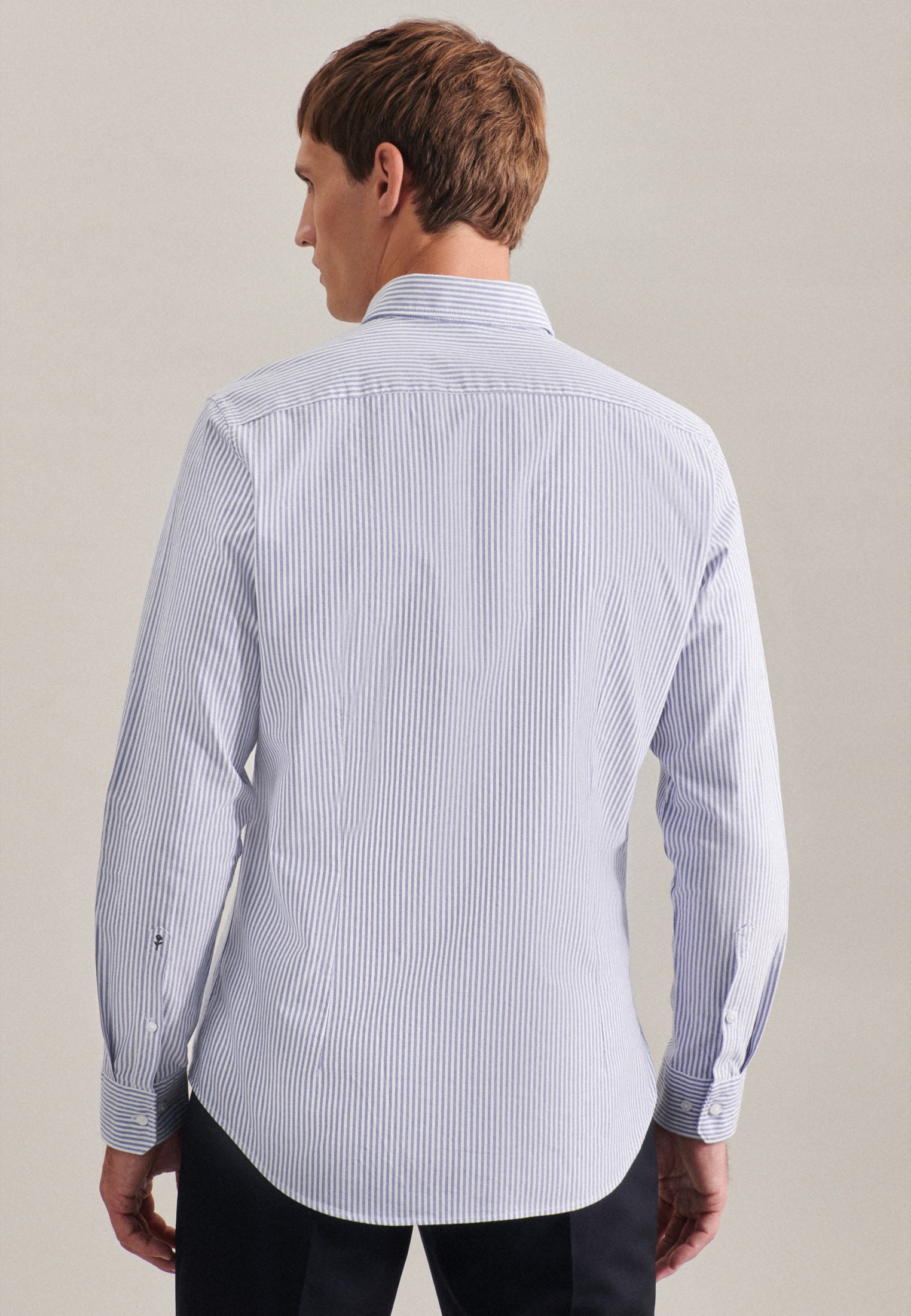 seidensticker Businesshemd »Slim«, Slim Langarm Button-Down-Kragen Streifen